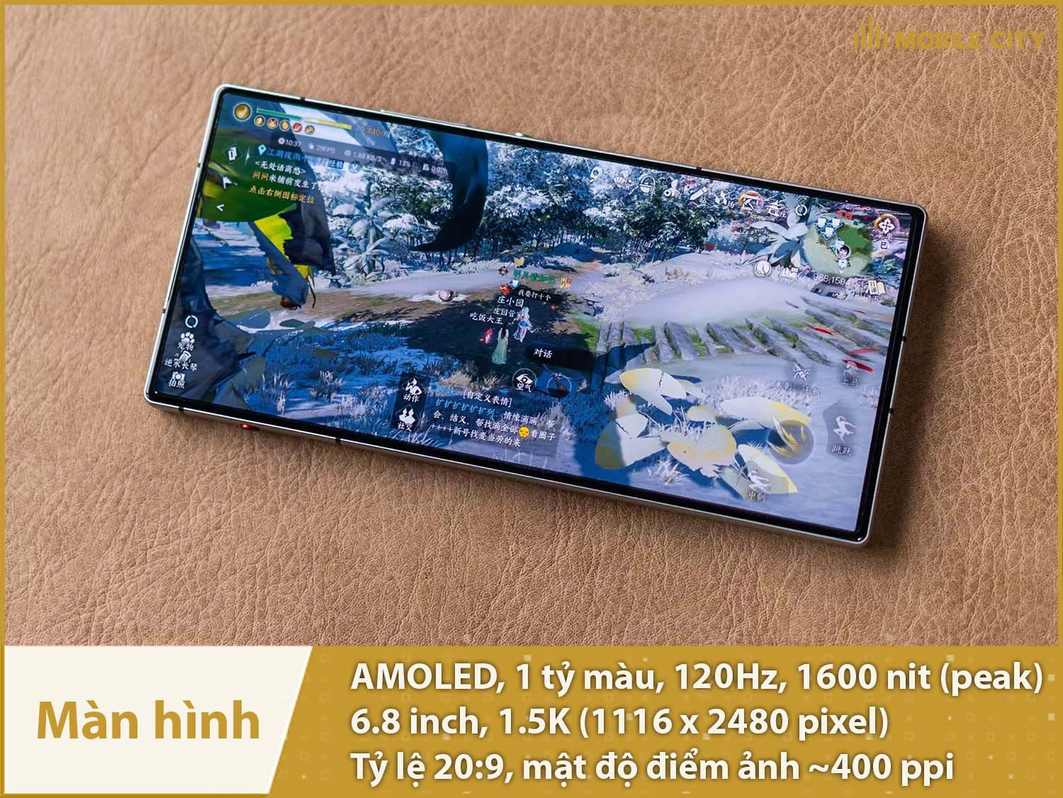 Màn hình AMOLED 120Hz, 6,8 inch 1.5K full view hiển thị hoàn hảo