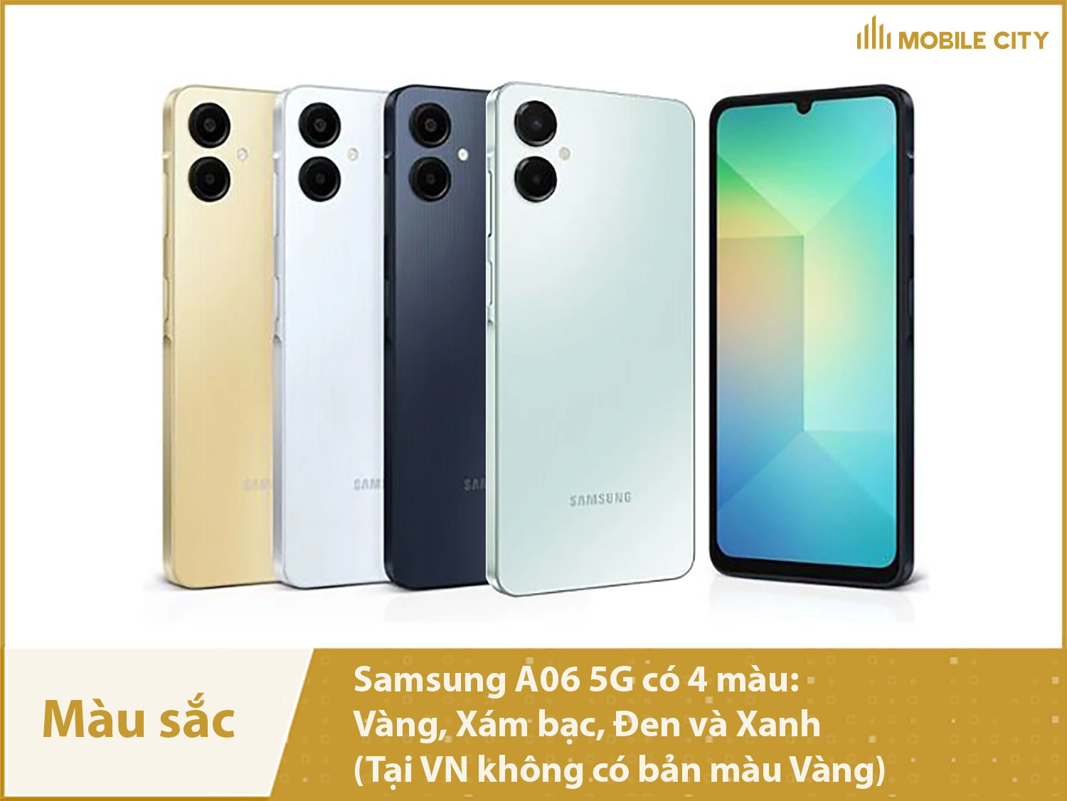 Samsung A06 5G có tổng cộng 4 màu sắc