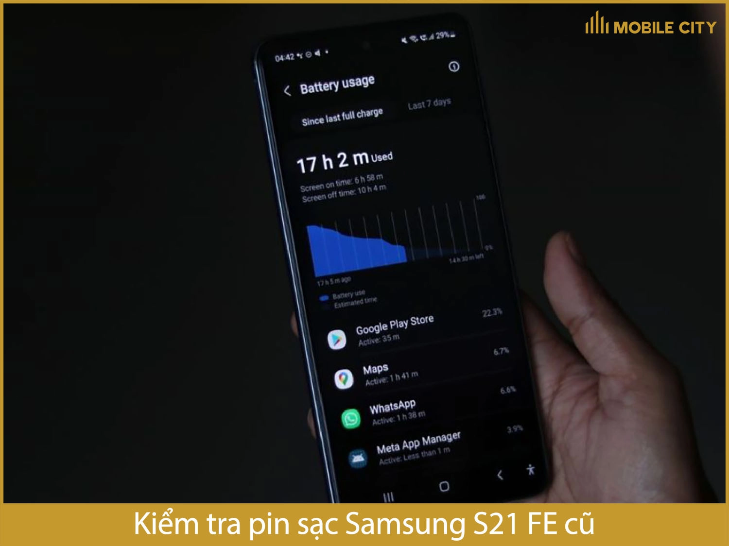 Kiểm tra pin Samsung S21 FE cũ