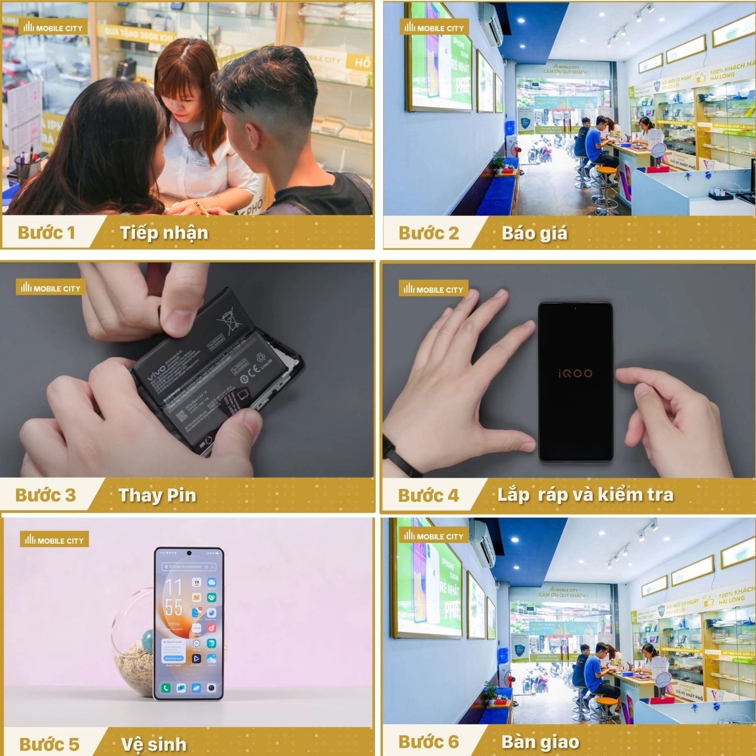 Thay Pin Vivo iQOO Neo 9S Pro, quy trình'