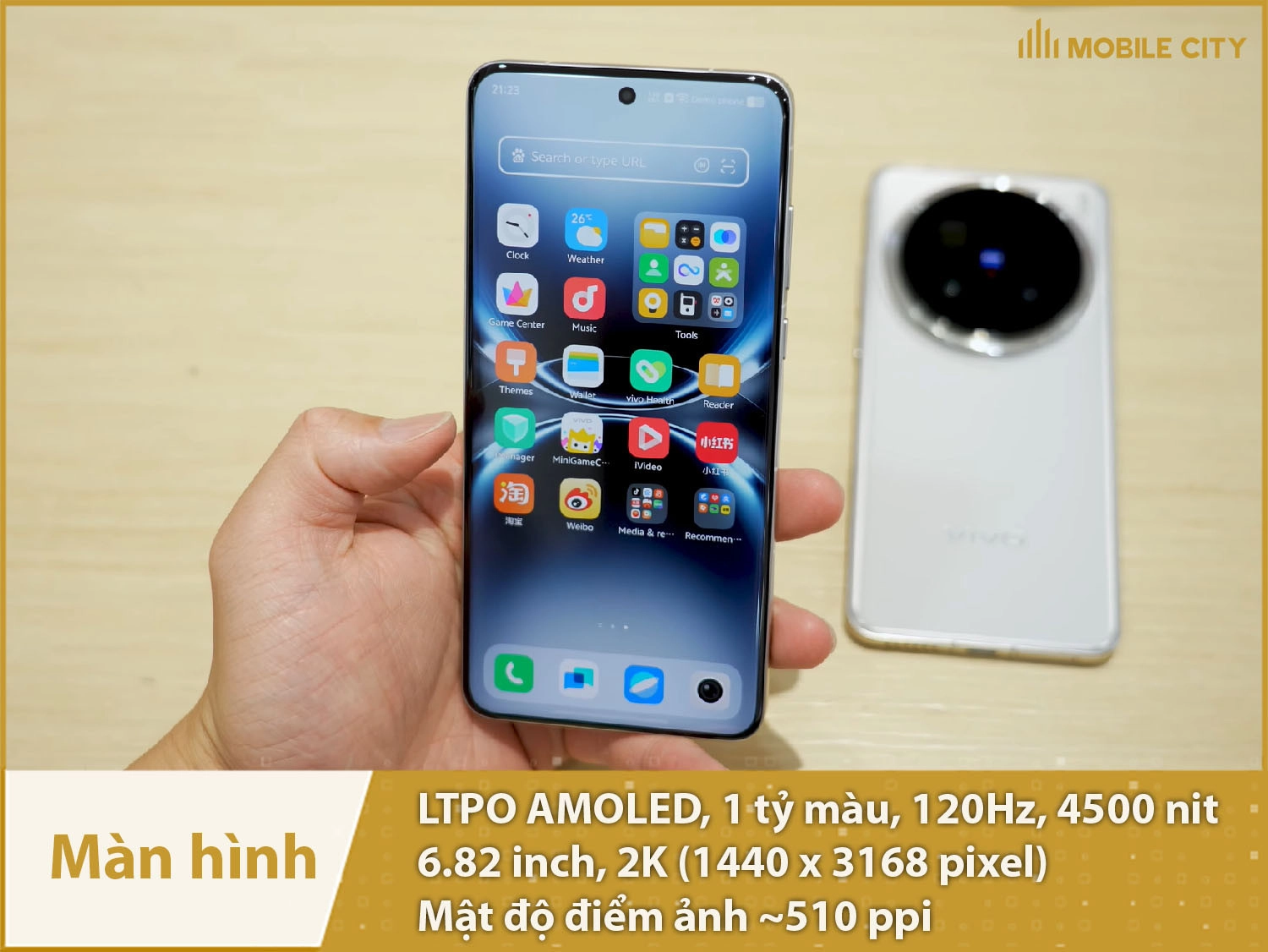 Màn hình 6,82 inch 2K, LTPO AMOLED 120Hz