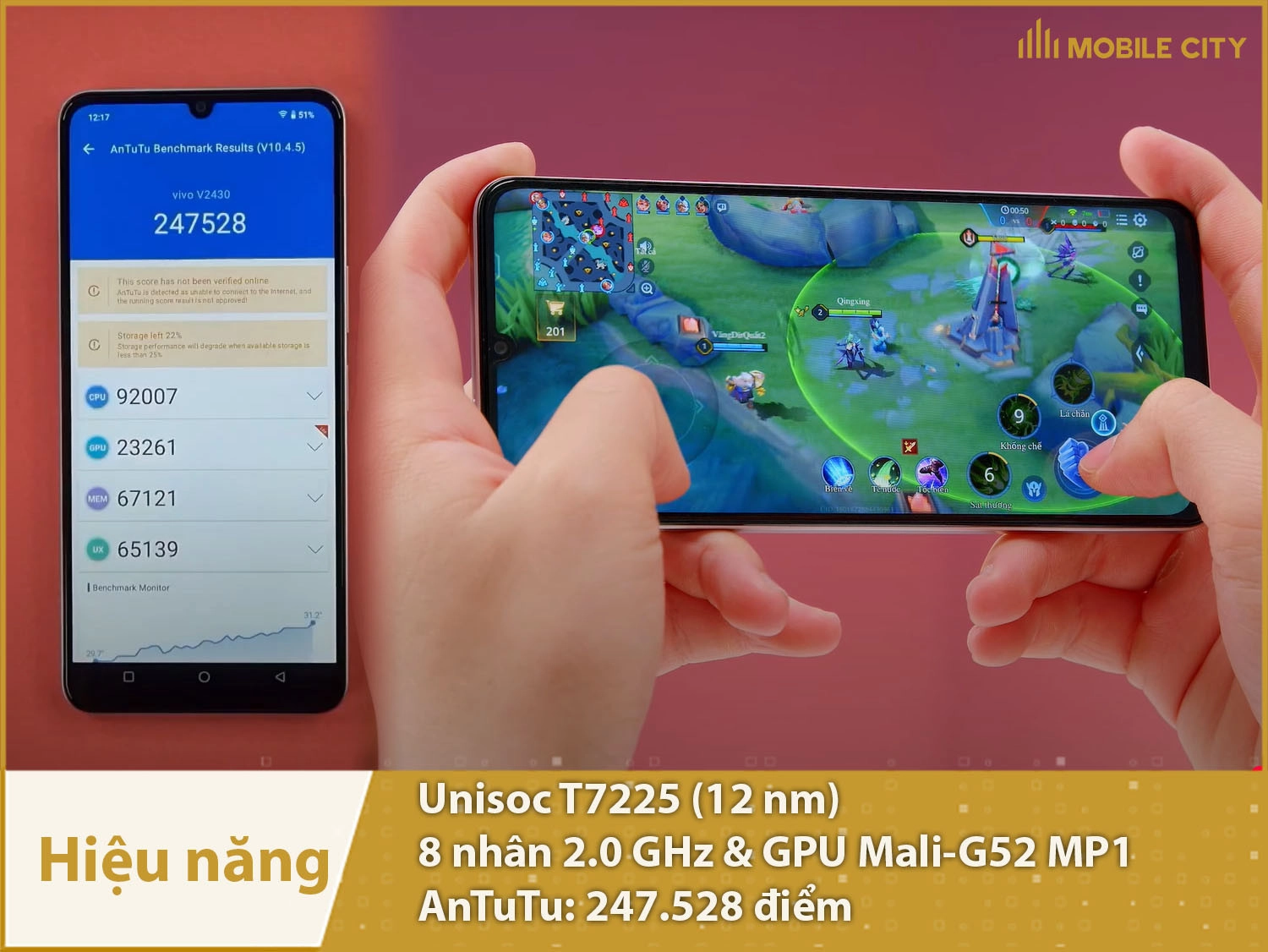 Hiệu năng mượt mà với 247.528 điểm AnTuTu