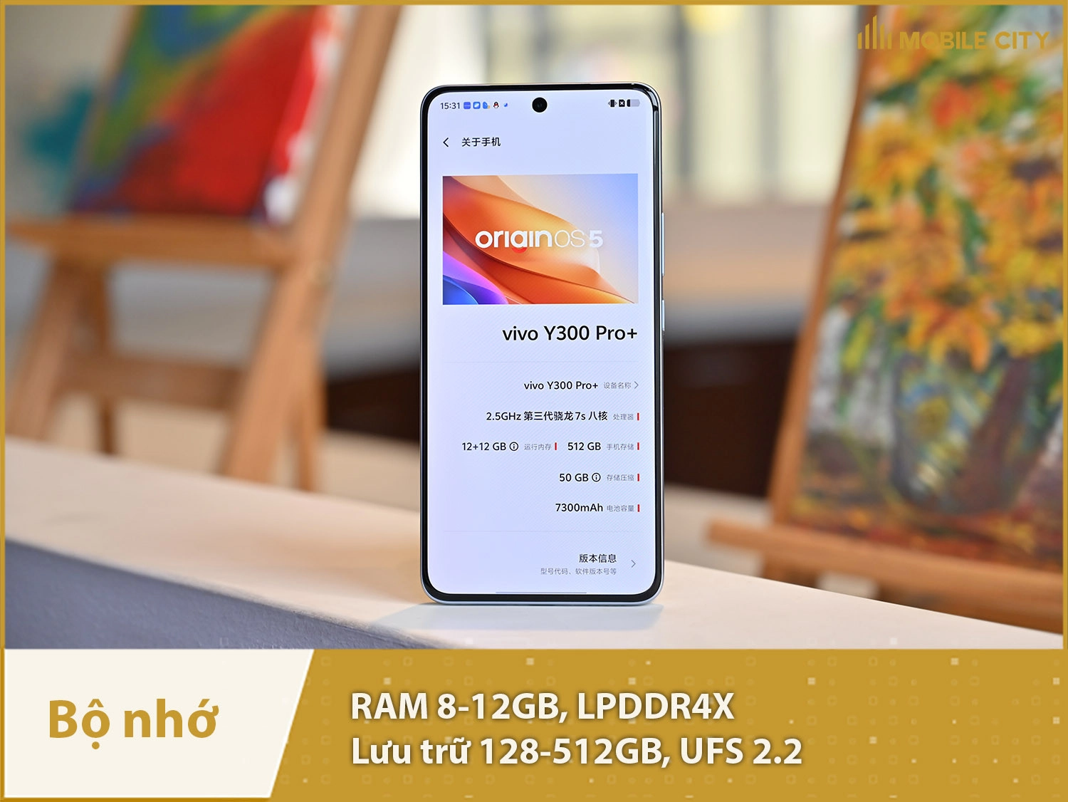 Vivo Y300 Pro Plus có RAM 8-12GB & Bộ nhớ trong 128-512GB
