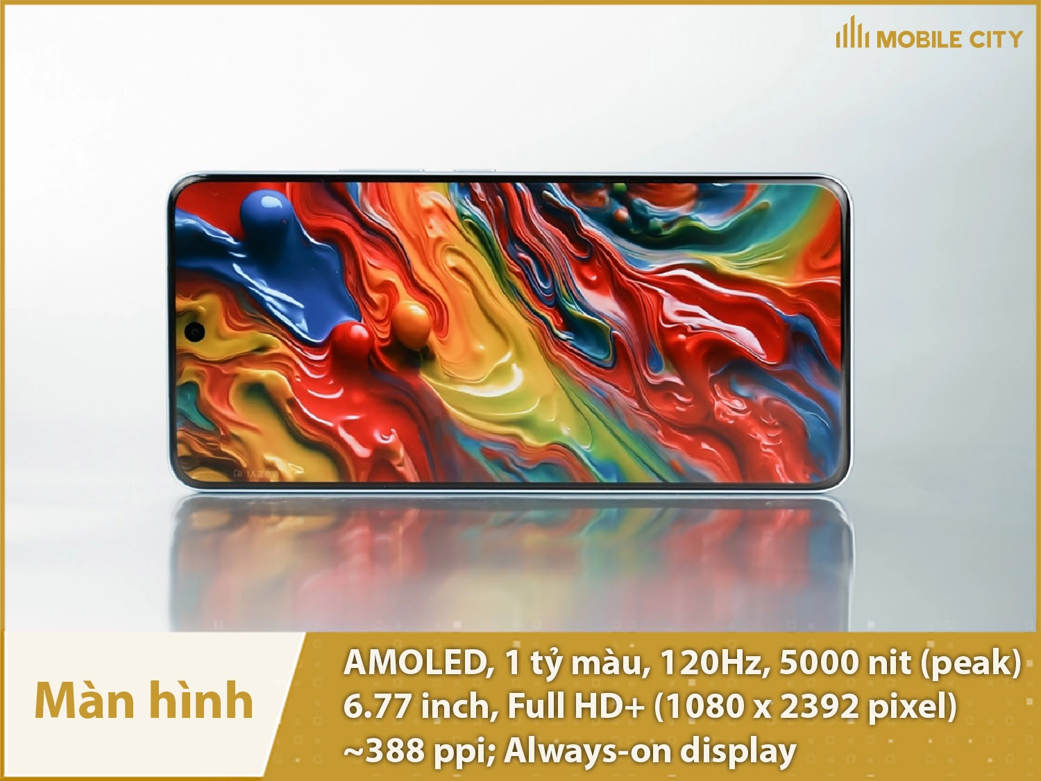 Màn hình AMOLED 1 tỷ màu, 120Hz kèm độ sáng 5000nit