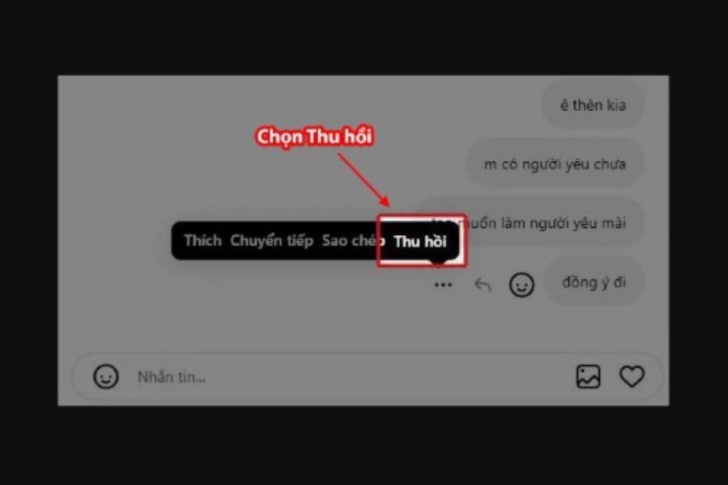 Chọn Thu hồi