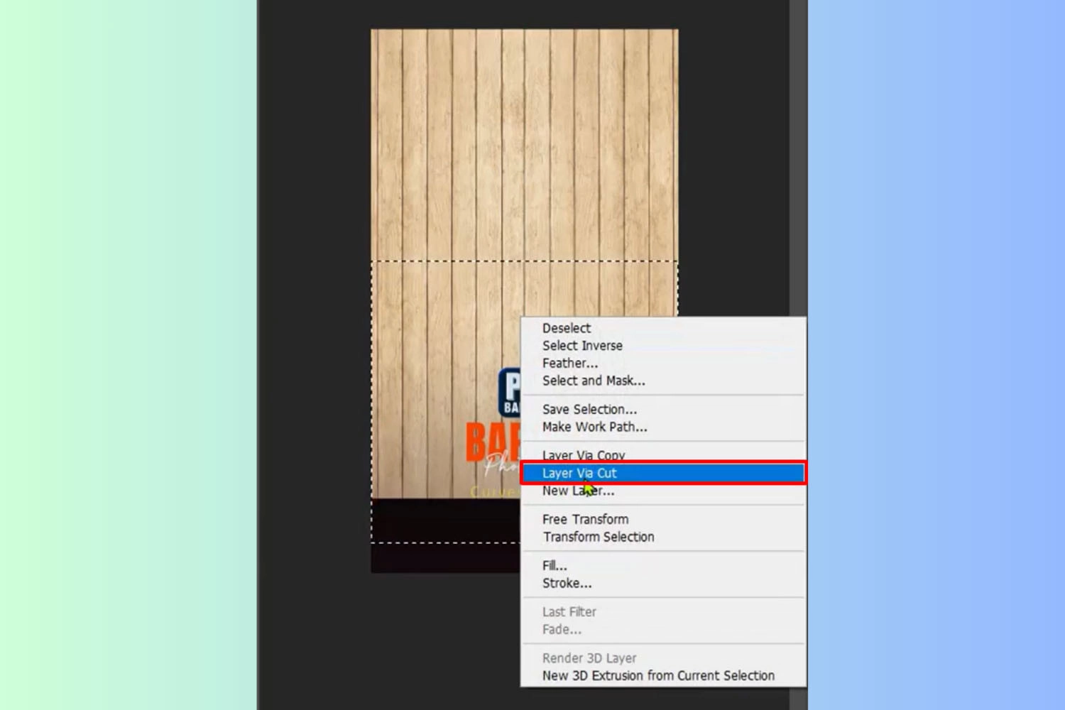 Chọn Layer Via Cut