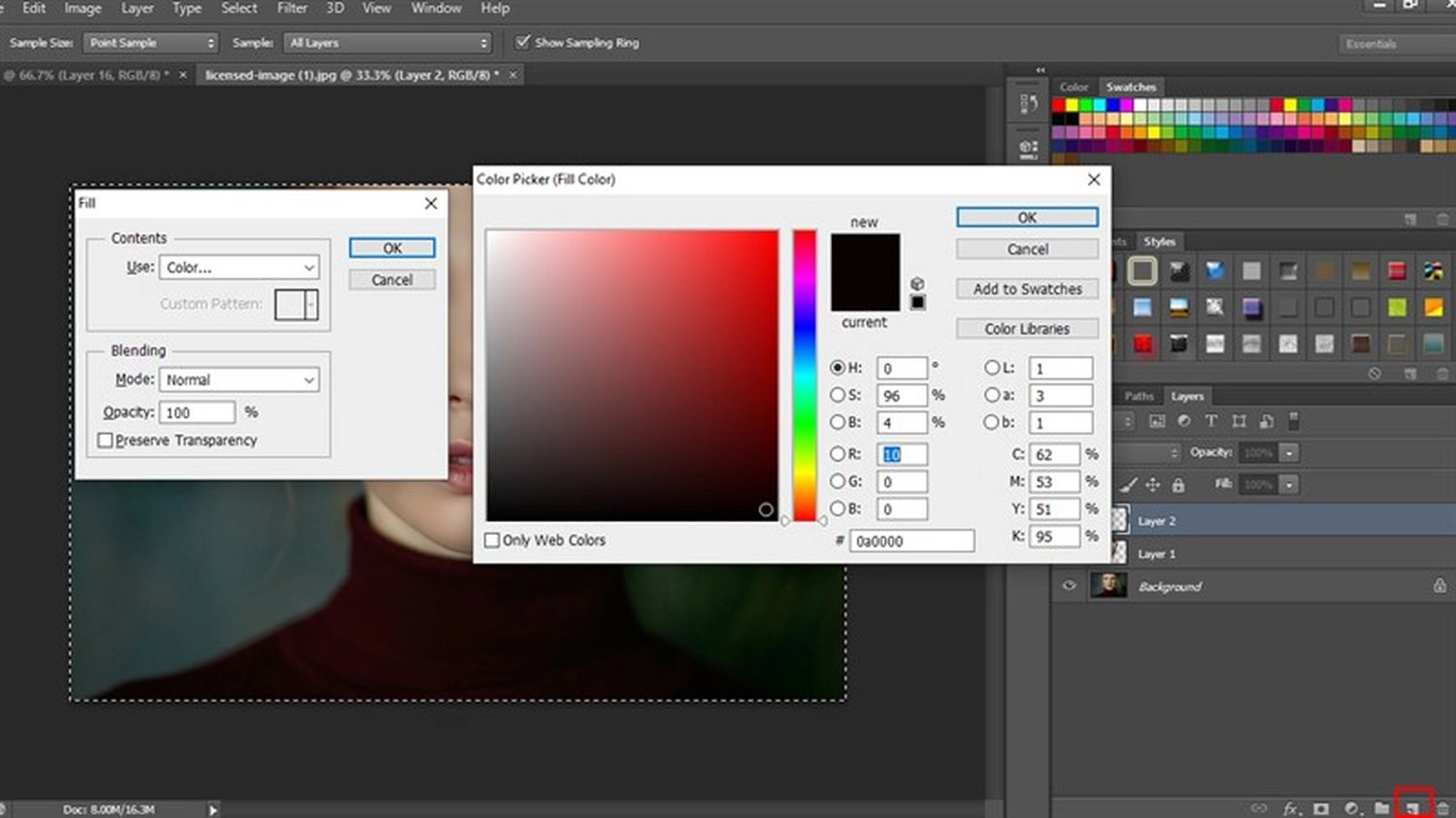 Nhấn chọn Create a new layer để tạo layer mới