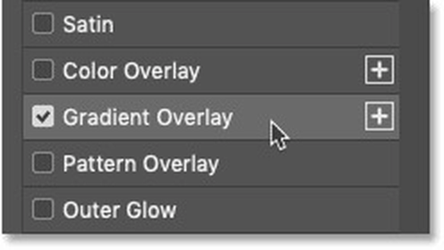 Chọn Blending Option > Chọn Gradient Overlay