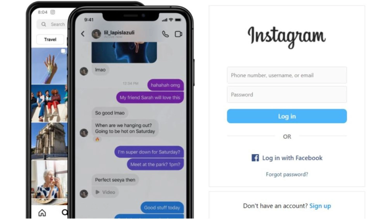 Mở Instagram và chọn Đăng nhập bằng Facebook