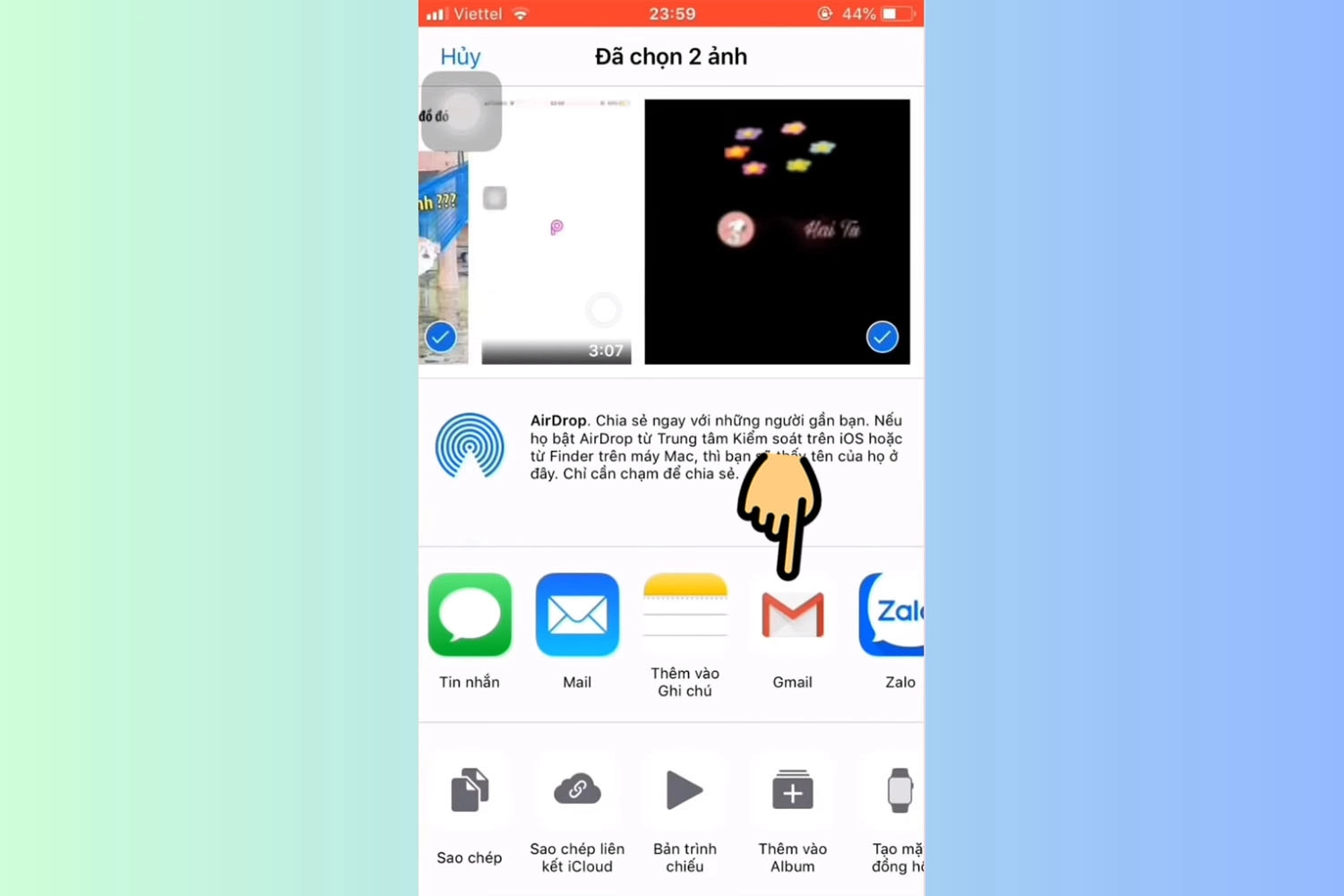 Chia sẻ hình ảnh qua Gmail 