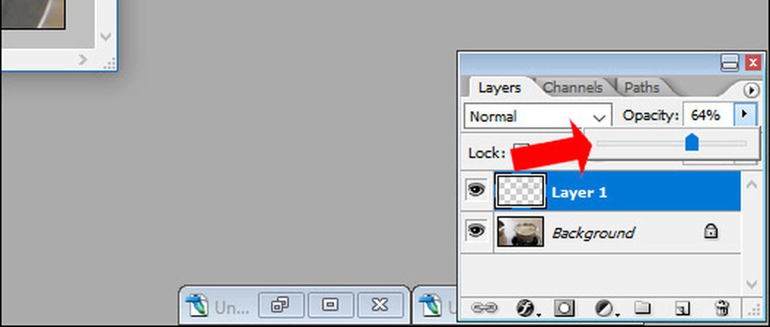 Giảm Opacity của layer để hiệu ứng trông tự nhiên hơn