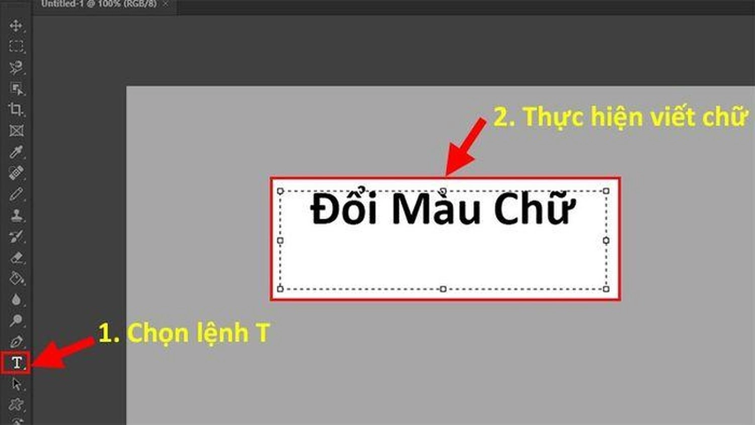 Dùng công cụ Type Tool