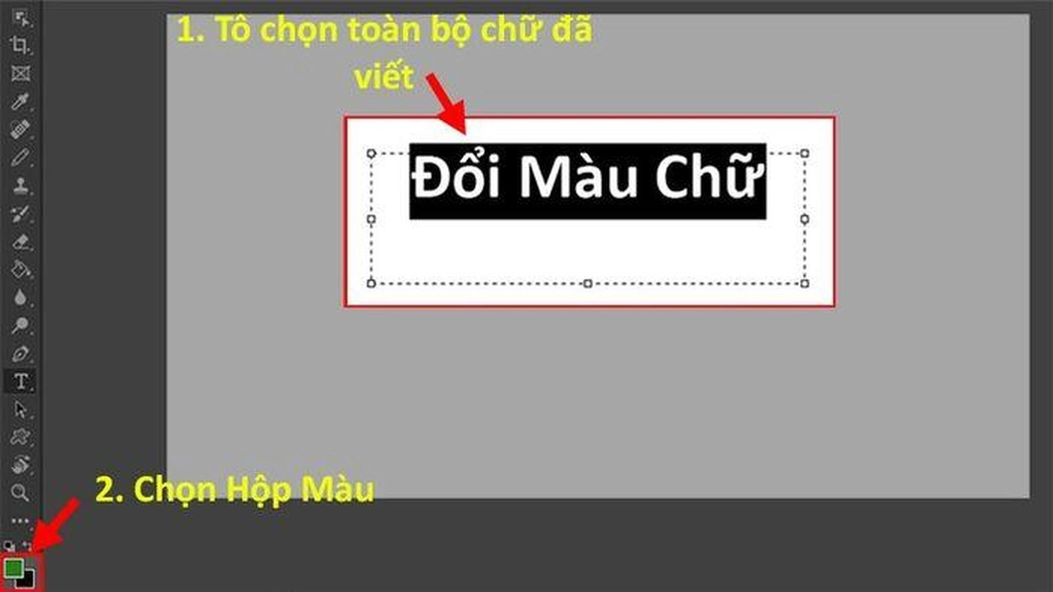 Chọn màu Foreground ở thanh công cụ