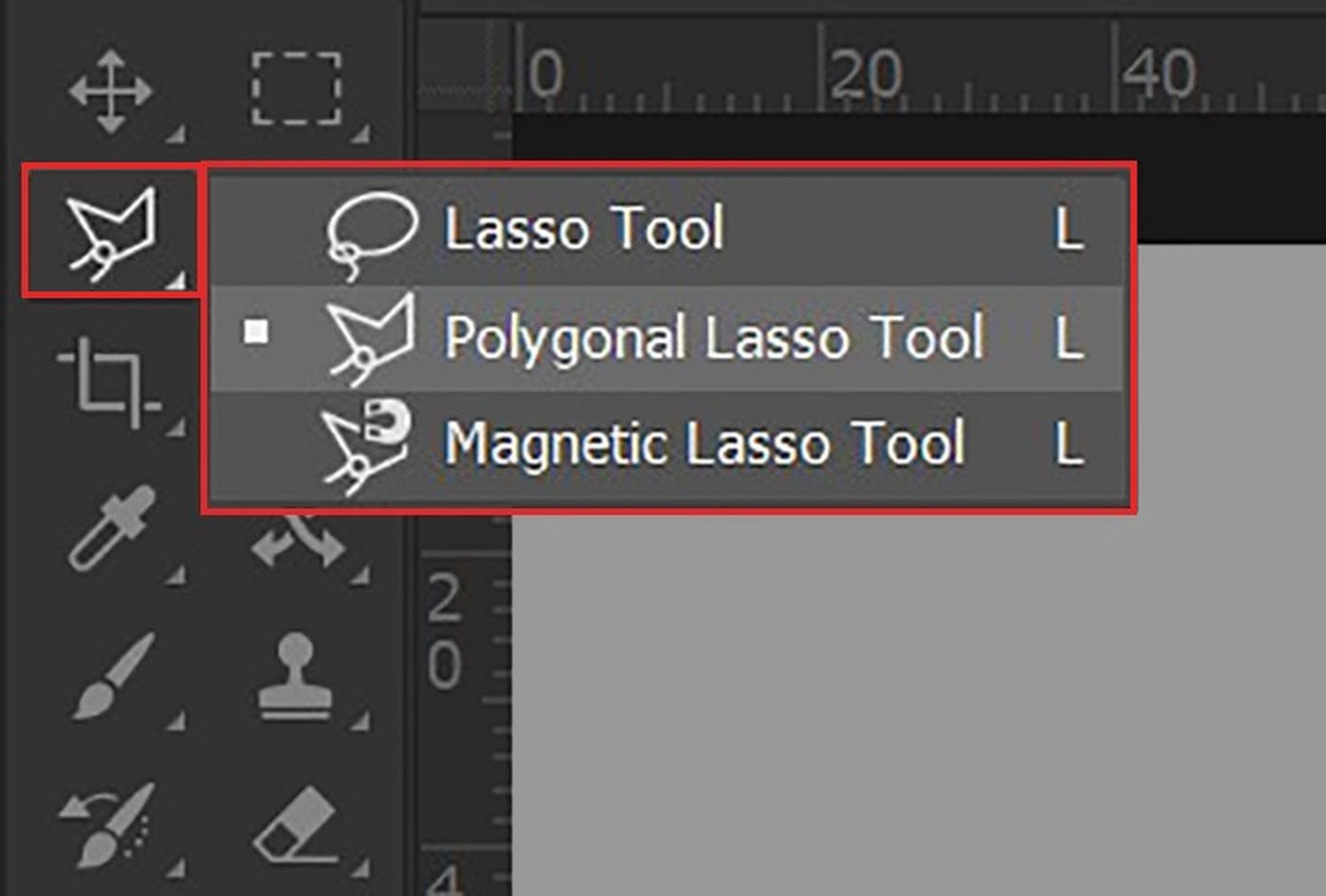 Chọn Polygonal Lasso Tool
