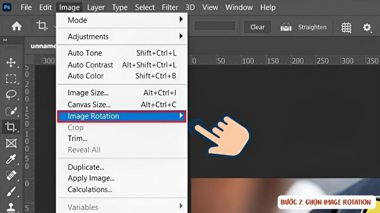 Chọn Image Rotation