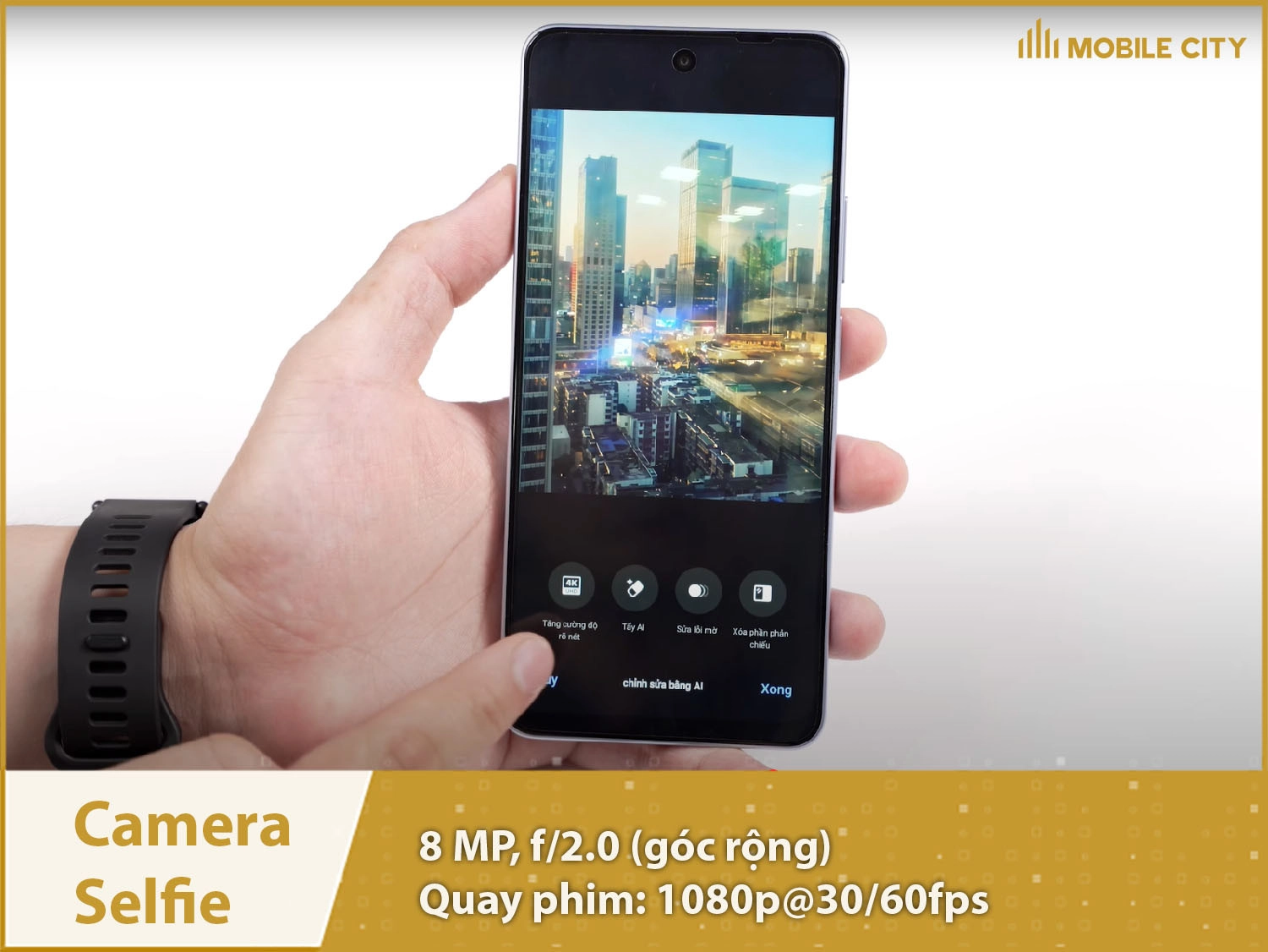 Camera selfie 8MP & Quay phim 1080p