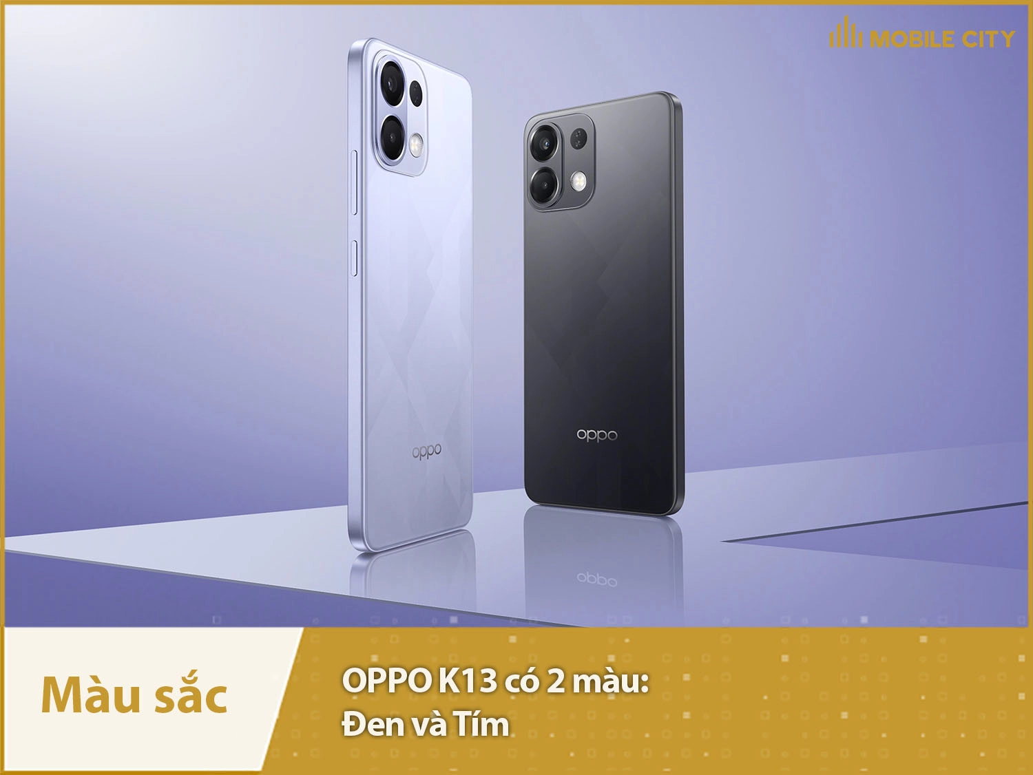 OPPO K13 có 2 màu: Đen và Tím