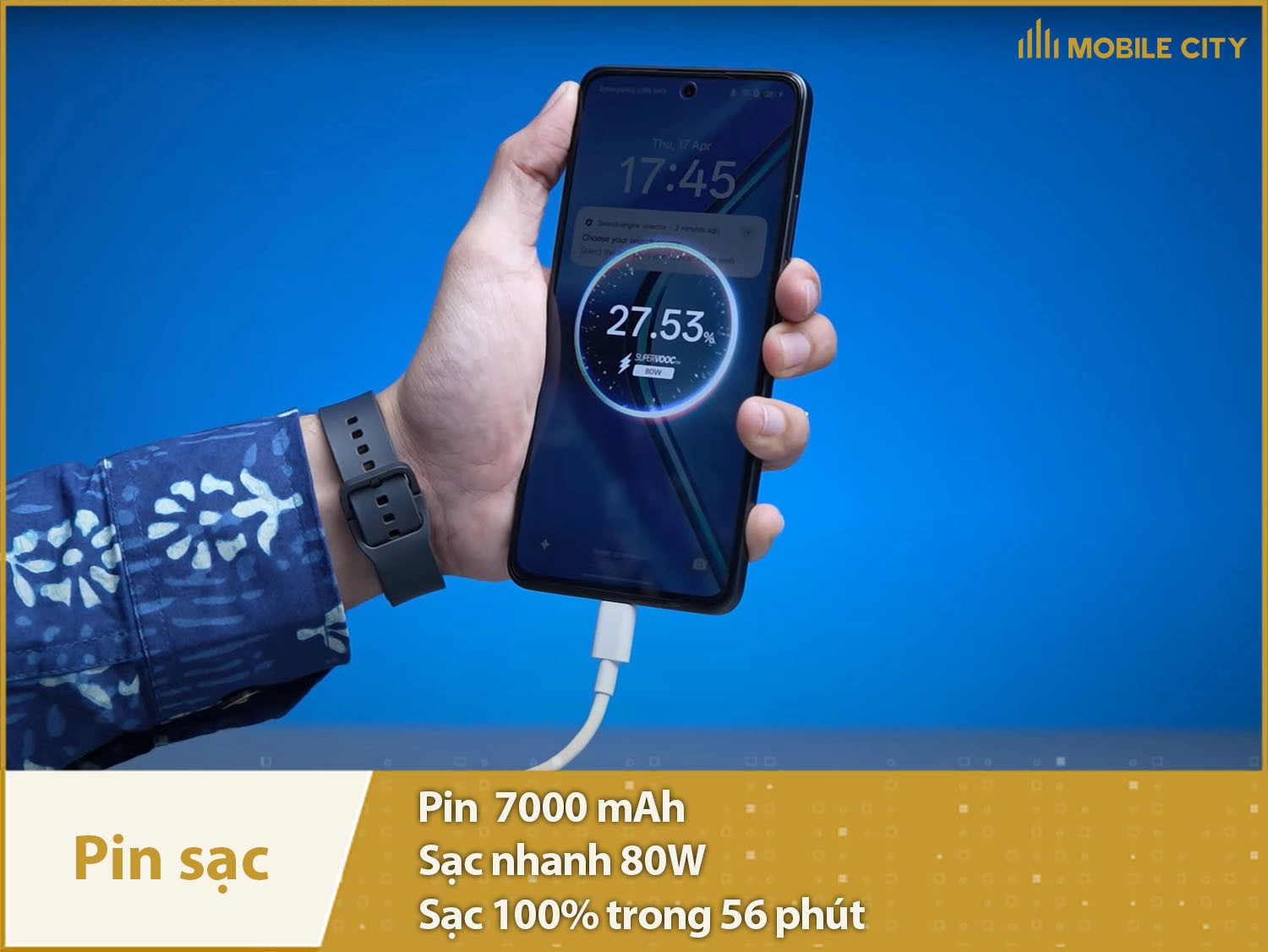 Pin siêu khủng 7000mAh & Sạc nhanh 80W