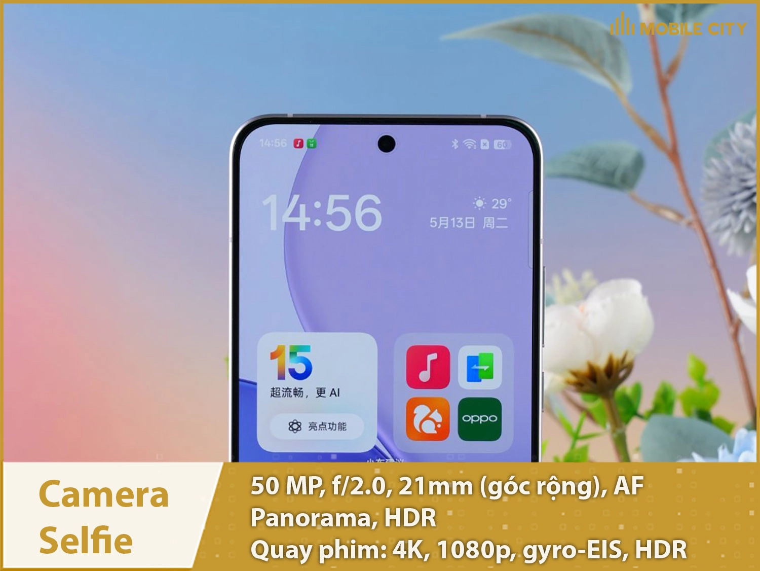 Camera selfie 50MP & Quay phim 4K