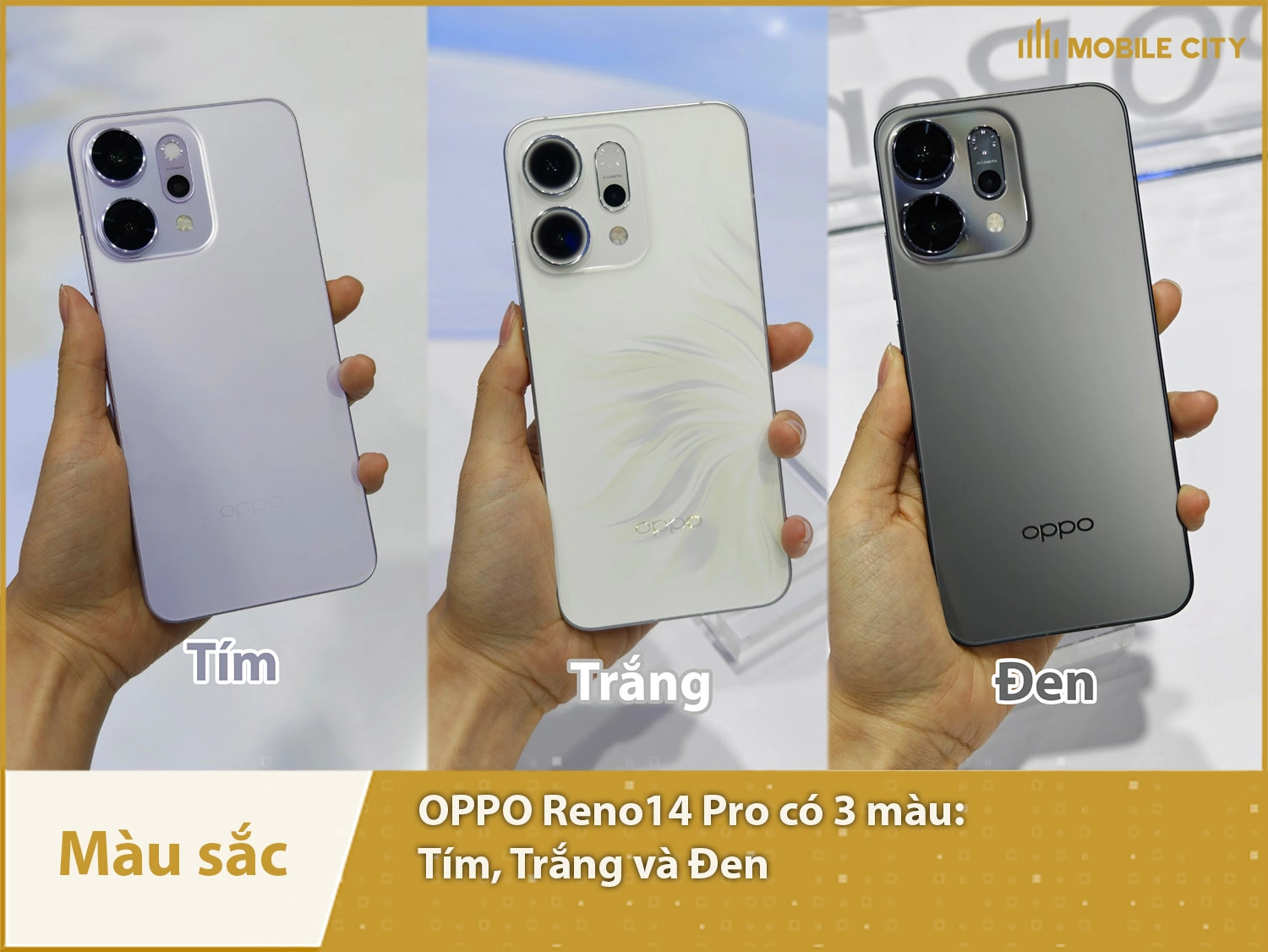 OPPO Reno14 Pro có 3 màu sắc