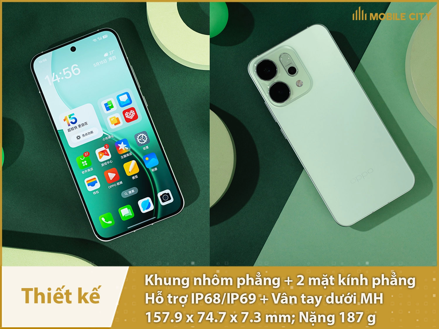 Thiết kế thời trang, thanh thoát, có IP68/IP69