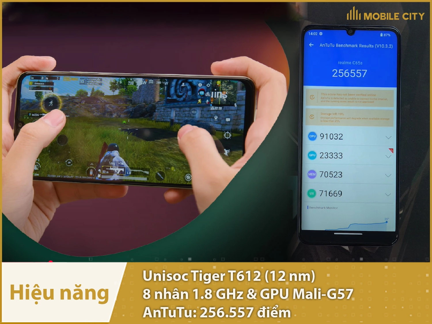 Hiệu năng mượt mà với 256.557 điểm AnTuTu