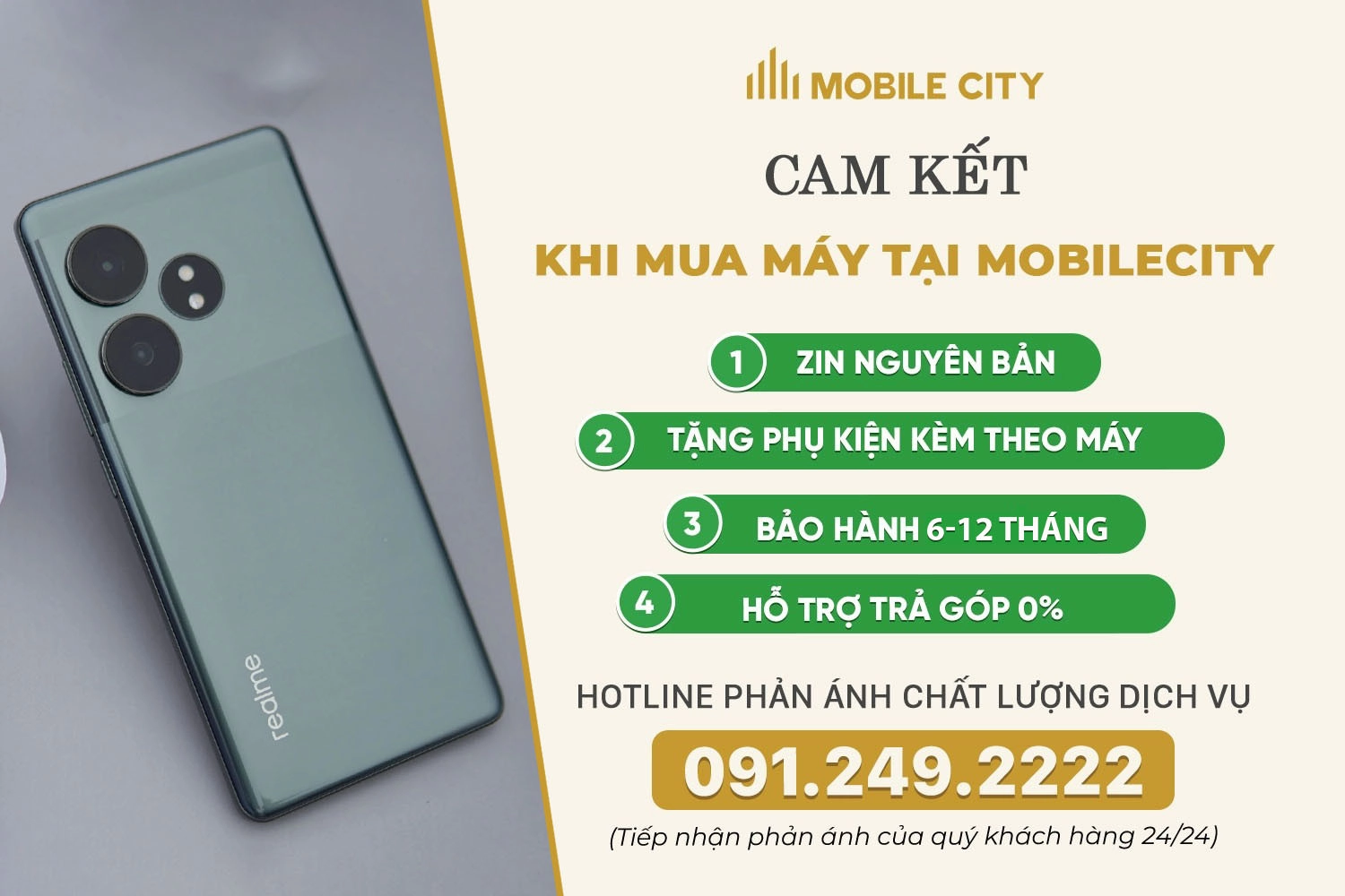 Cam kết mua Realme GT Neo 6 cũ tại MobileCity