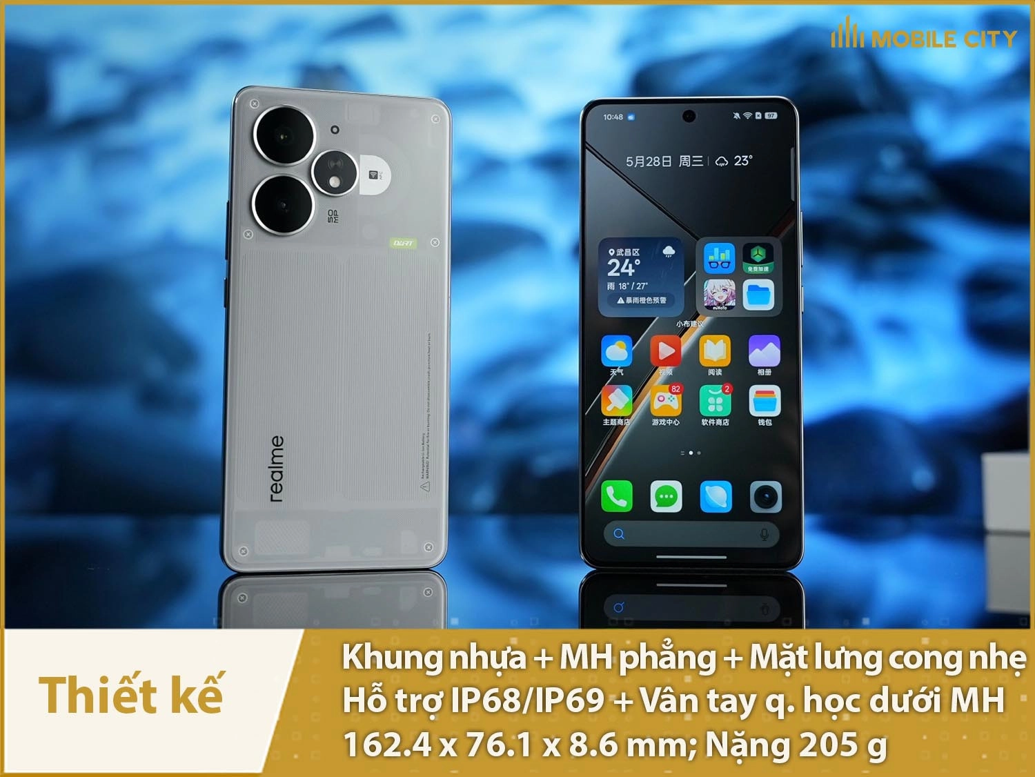 Thiết kế trong suốt độc đáo, có IP68/IP69