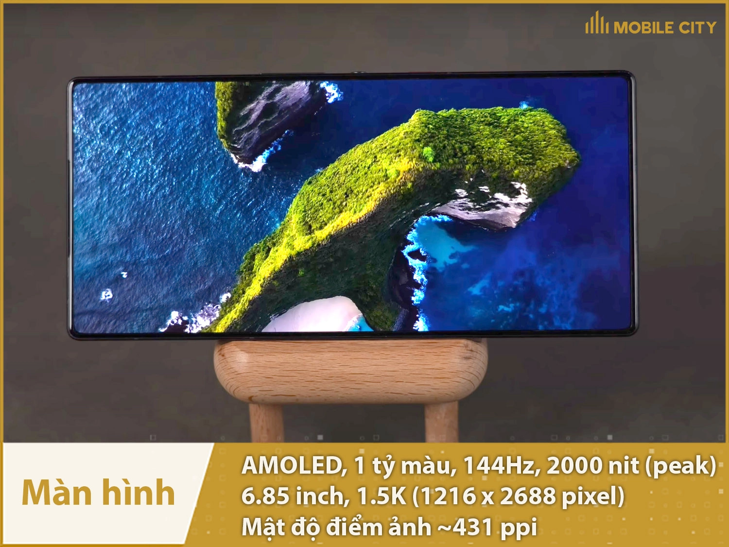 Màn hình AMOLED 144Hz, 6.85 1.5K và độ sáng 2000nit