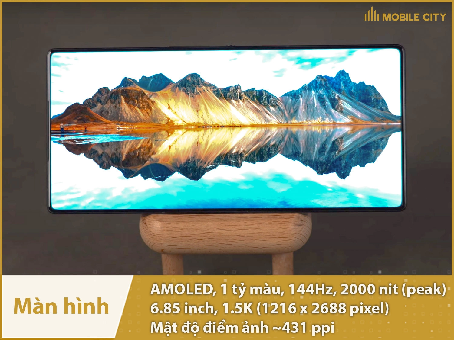 Màn hình AMOLED 144Hz, 6.85 inch 1.5K, 2000nit