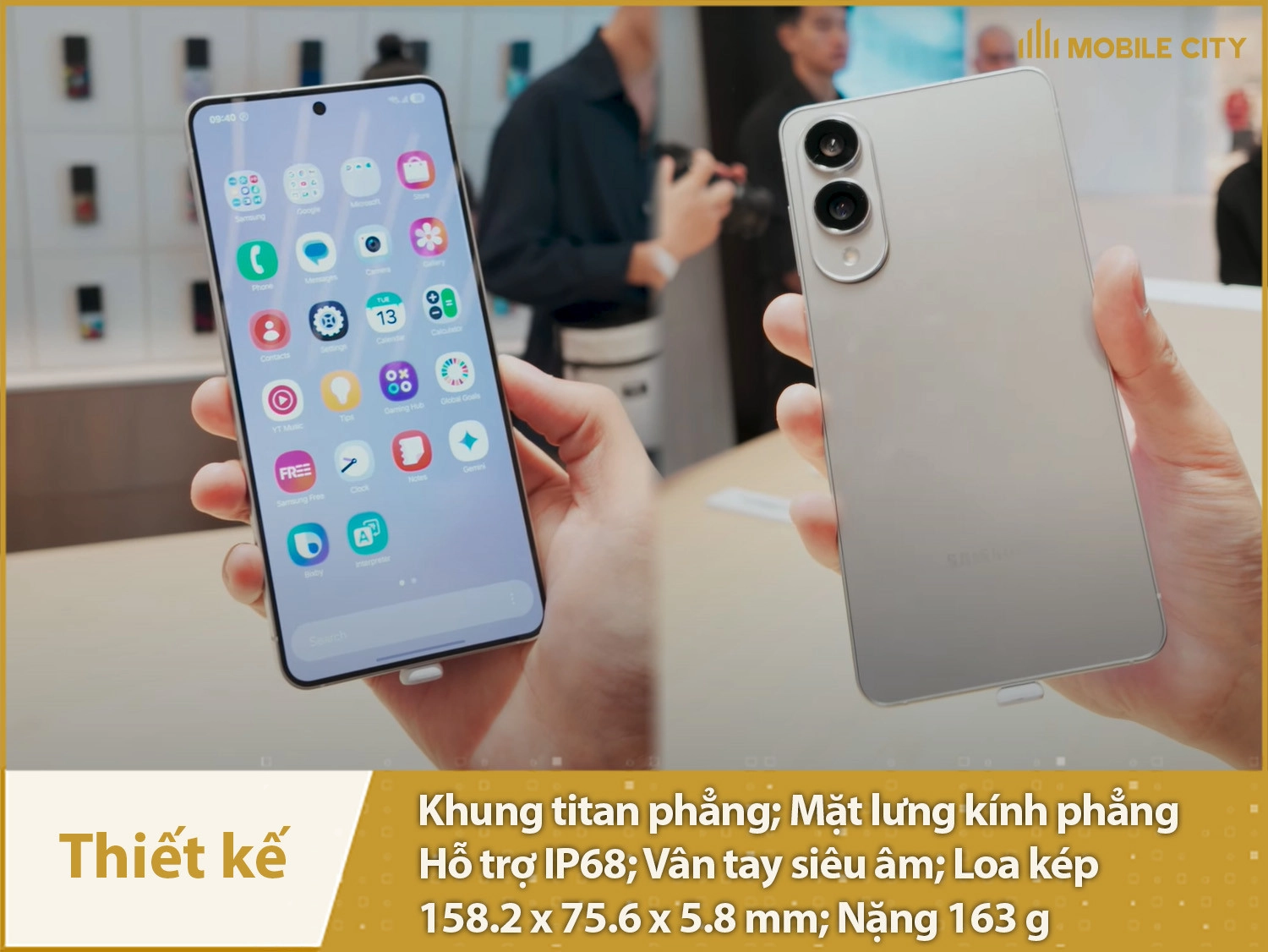 Thiết kế siêu mỏng, siêu nhẹ, cao cấp, sang trọng, có IP68