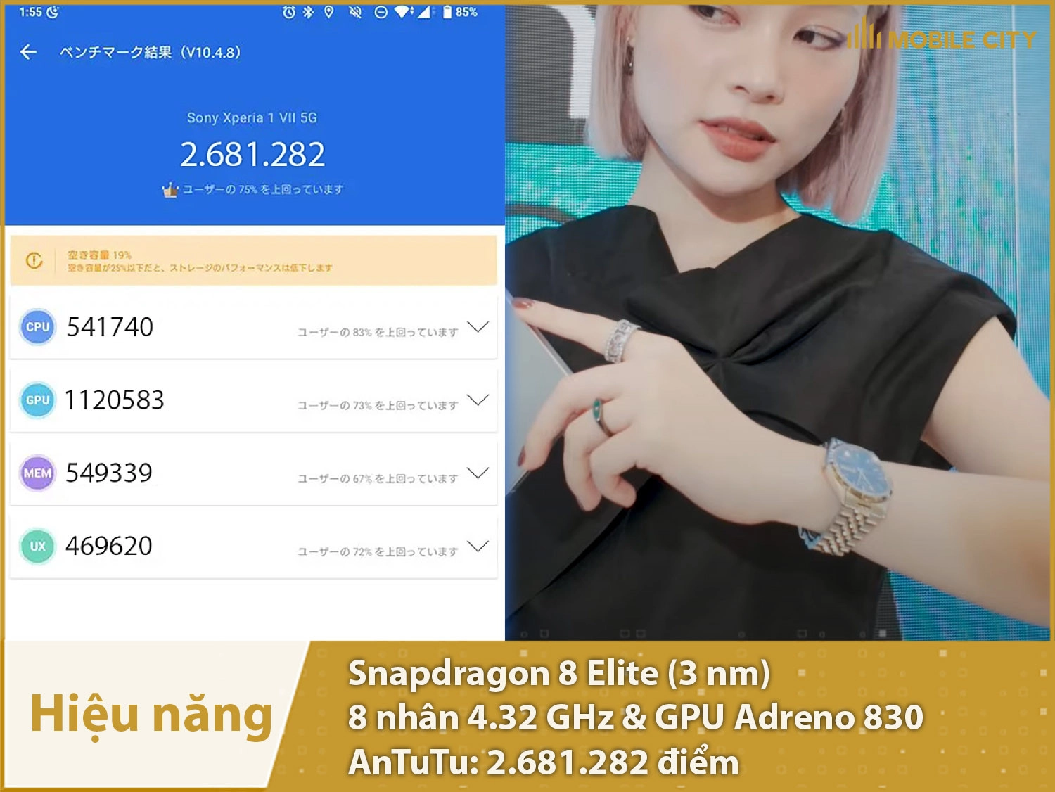 Hiệu năng siêu mạnh mẽ với 2.681.282 điểm AnTuTu