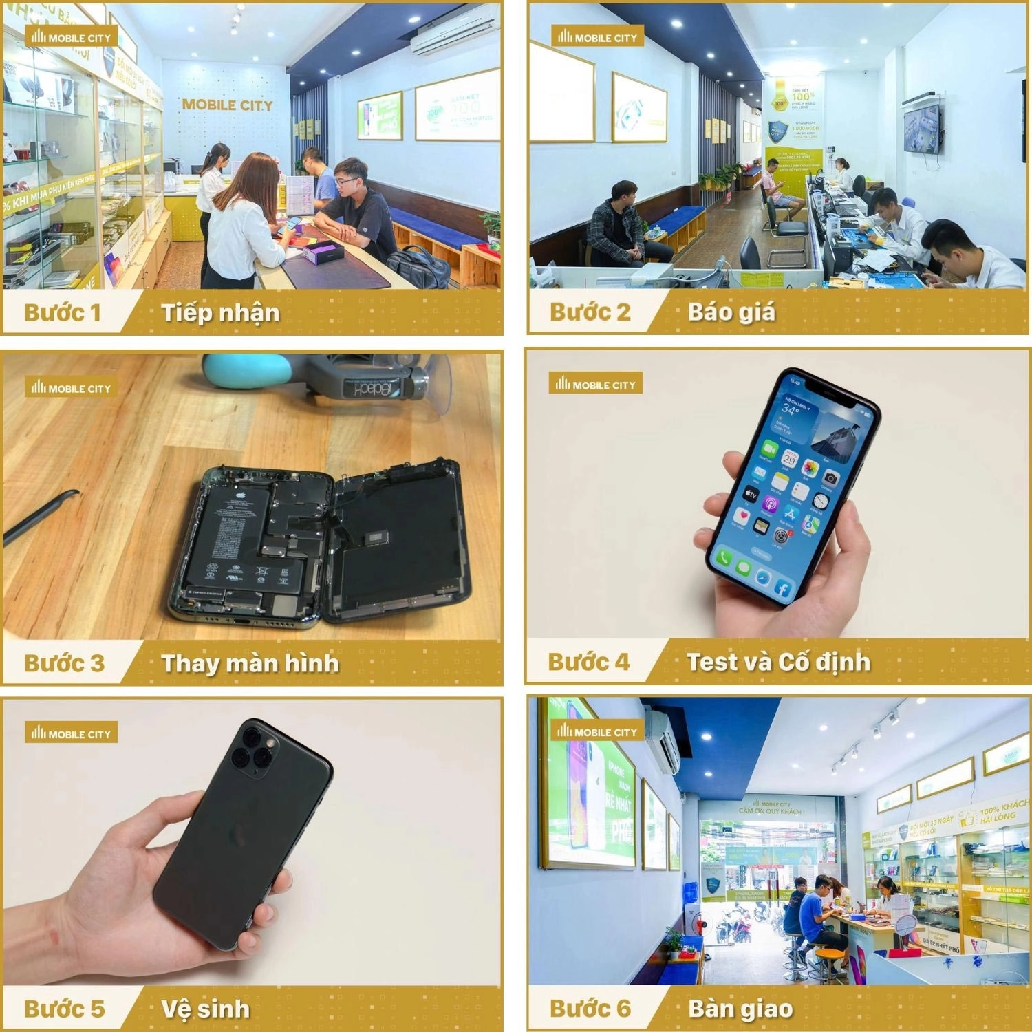 Thay màn hình Pisen iPhone 11 Pro, quy trình