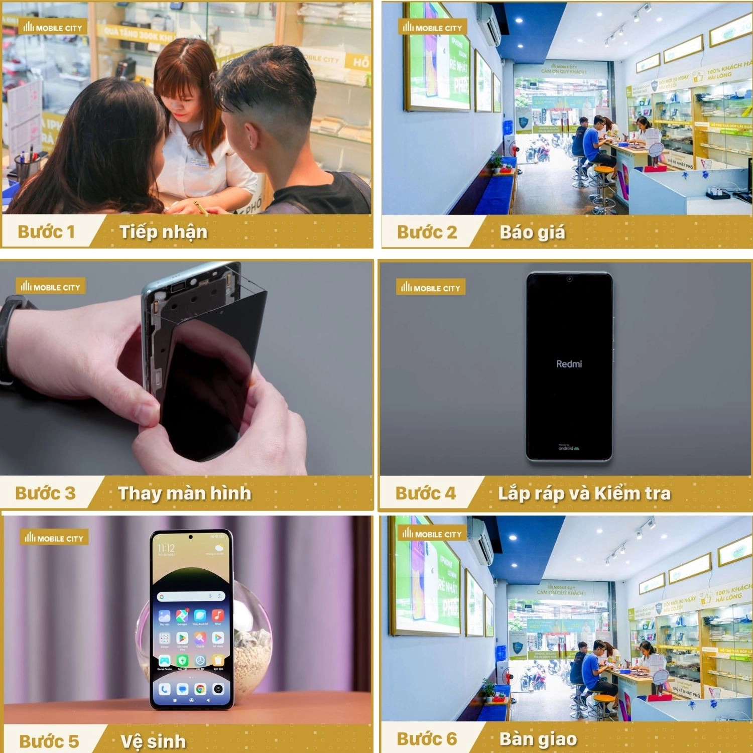 Thay màn hình Xiaomi Redmi Note 14 Pro Plus, quy trình