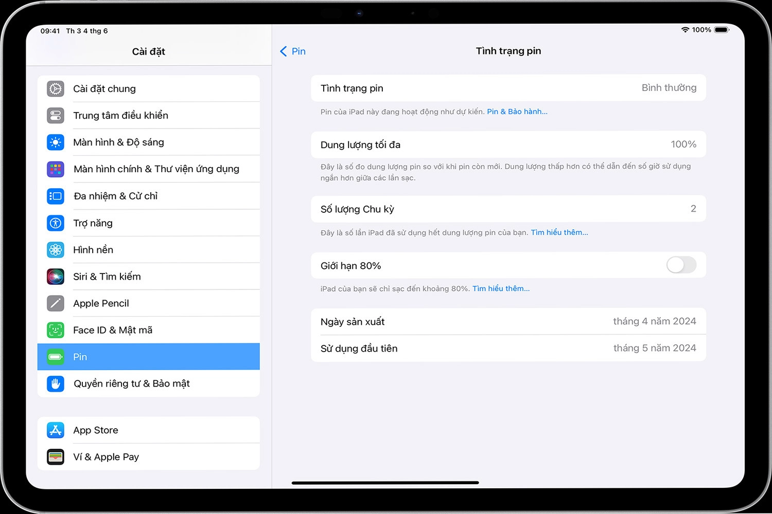 Thay Pin iPad Gen 10, kiểm tra tình trạng Pin