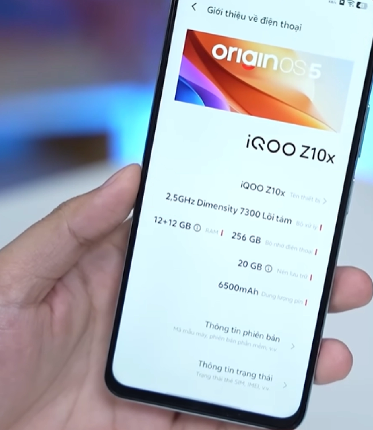 Thông số lỹ thuật của iQOO Z10x