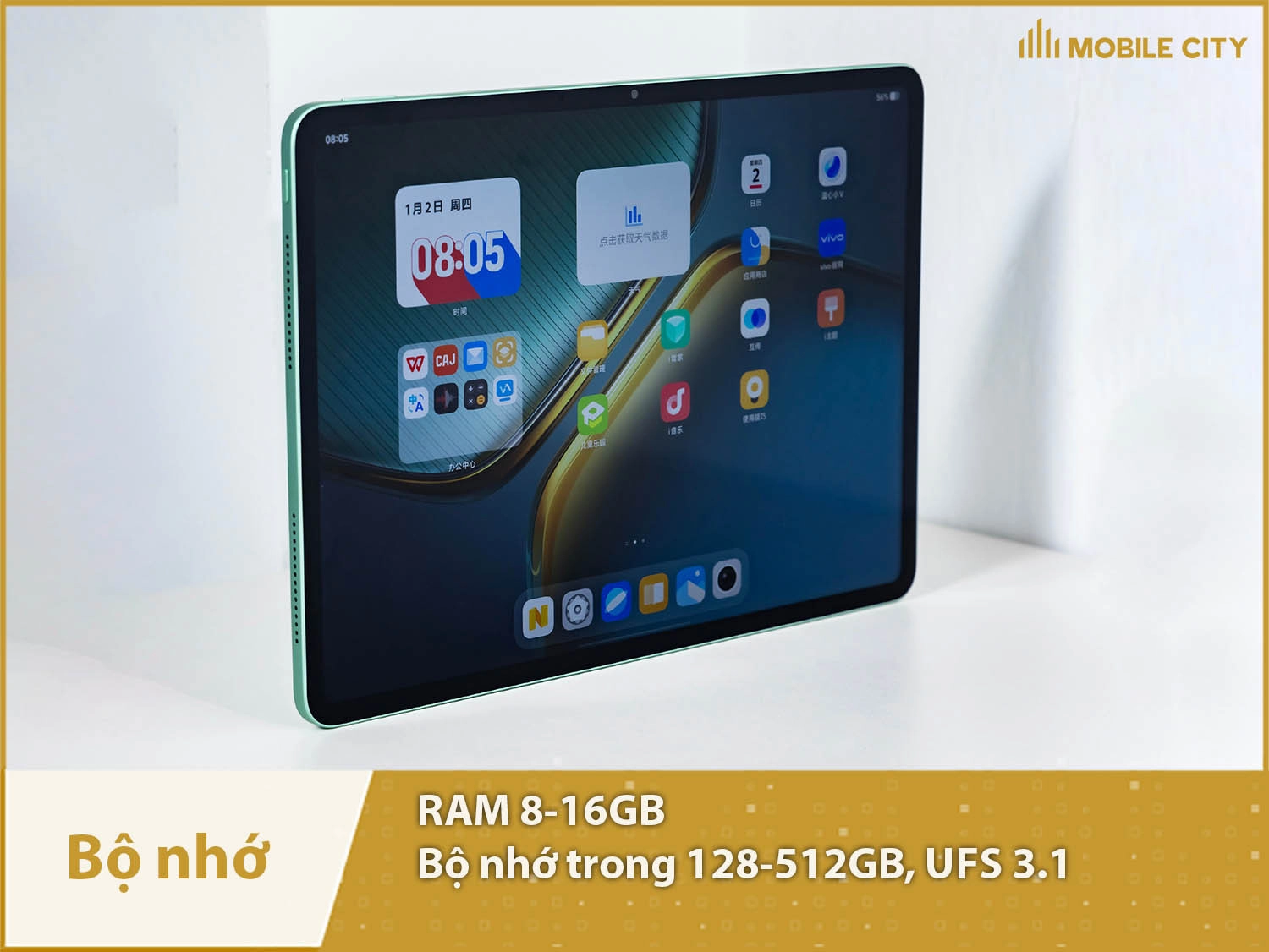 iQOO Pad5 có RAM 8-16GB & Bộ nhớ trong 128-512GB