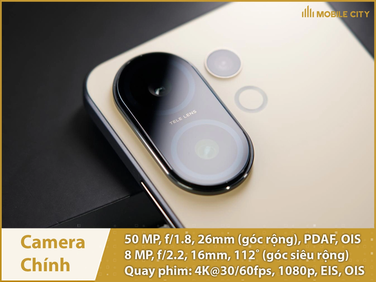 Camera 50MP; Tele 50MP & Quay phim 4K