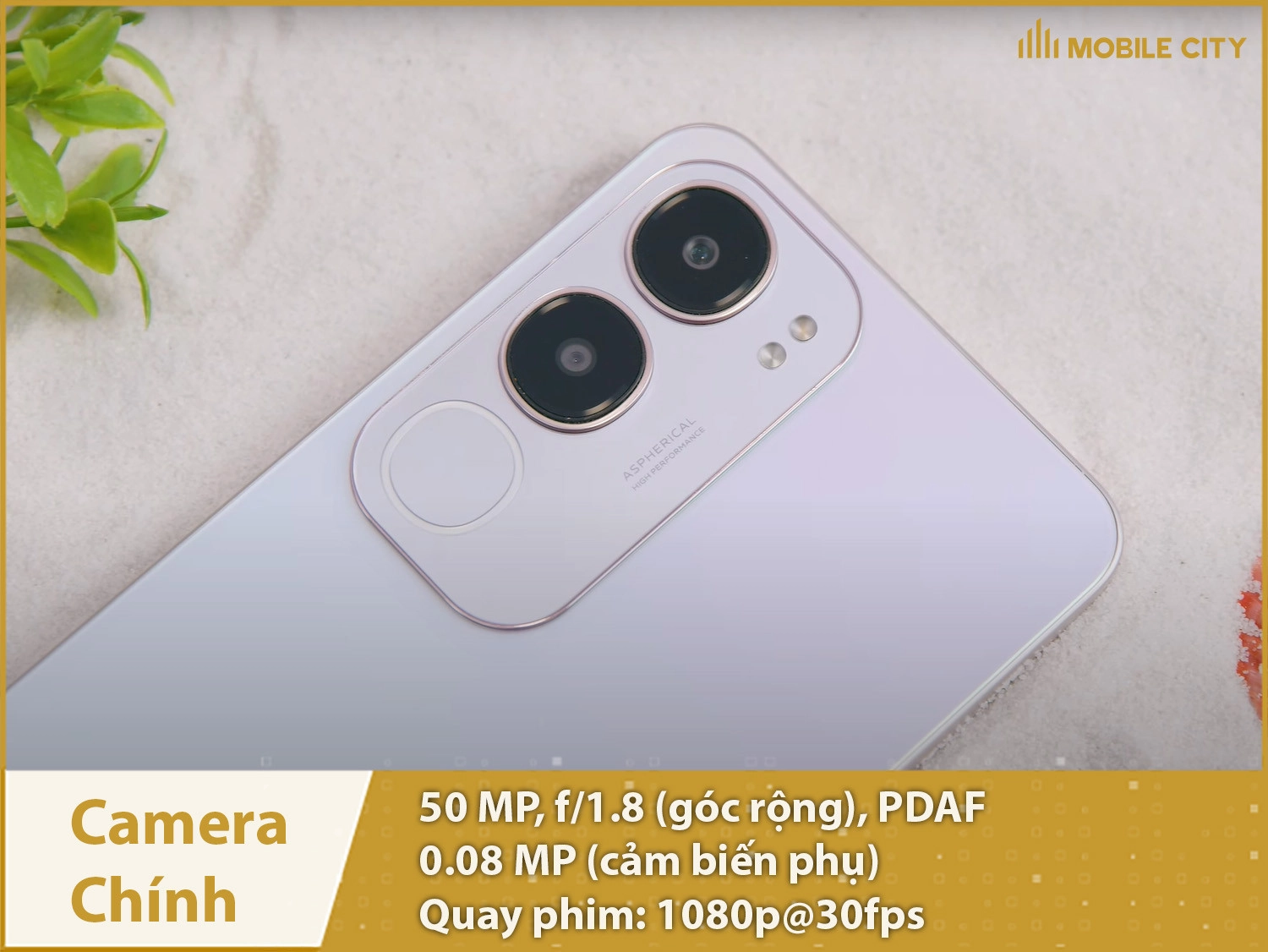 Camera chính 50MP; Quay phim 1080p