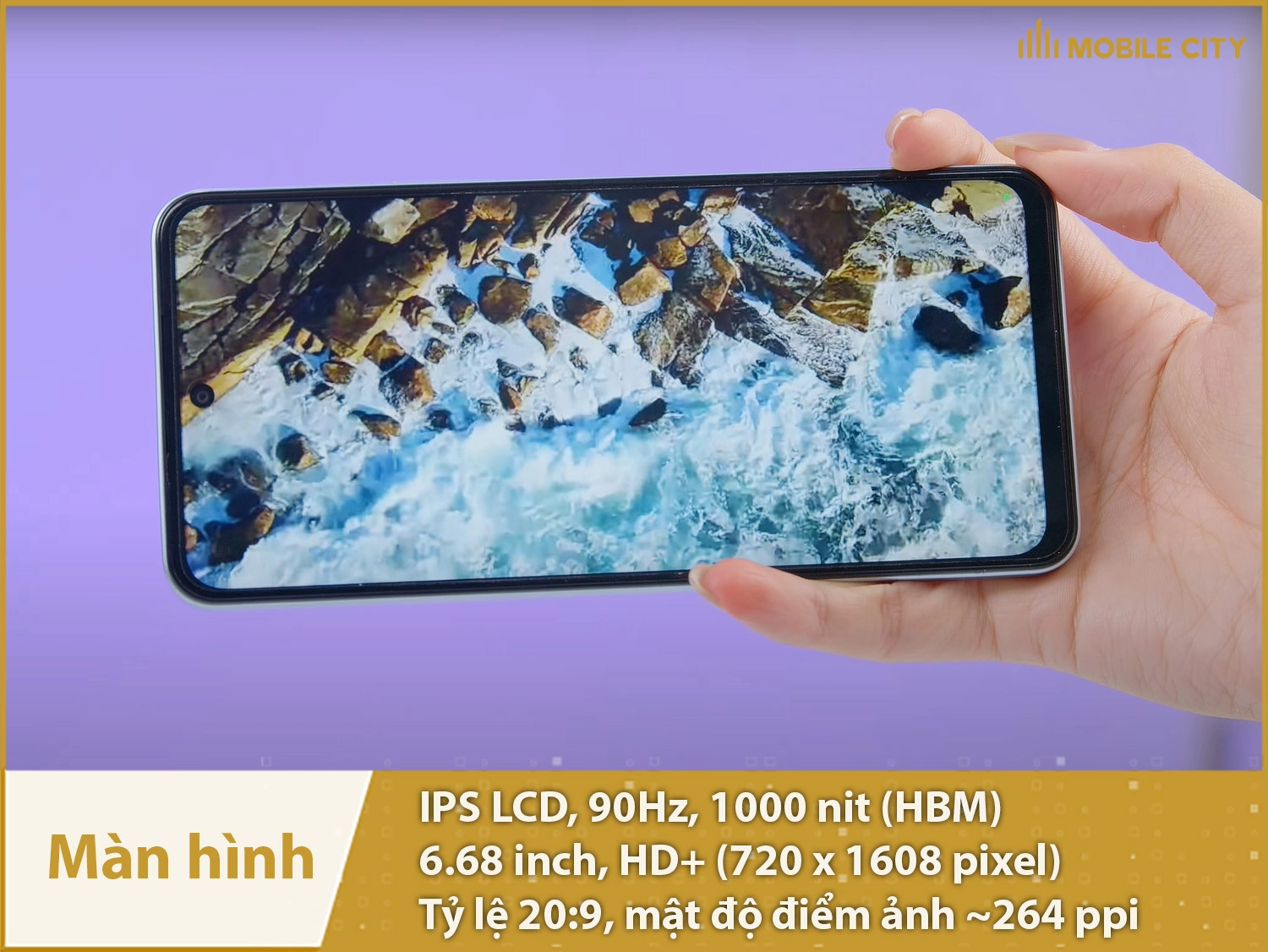 Màn hình LCD 90Hz, độ sáng 1000nit