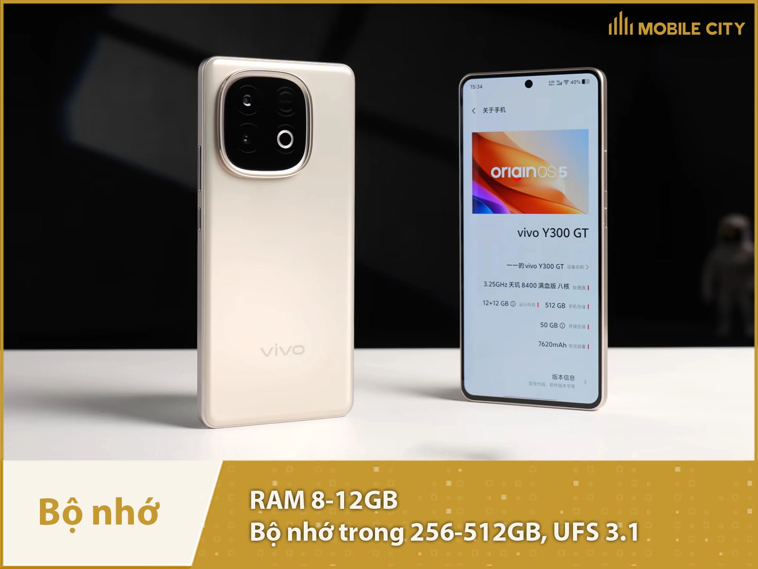 Vivo Y300 GT có RAM 8-12GB & Bộ nhớ trong 256-512GB