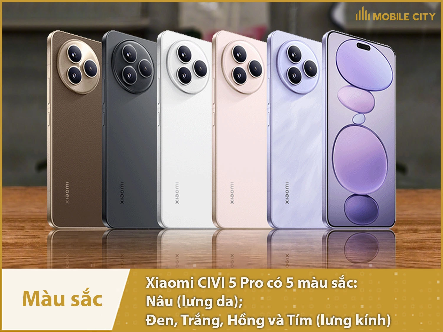 Xiaomi CIVI 5 Pro có 5 màu sắc
