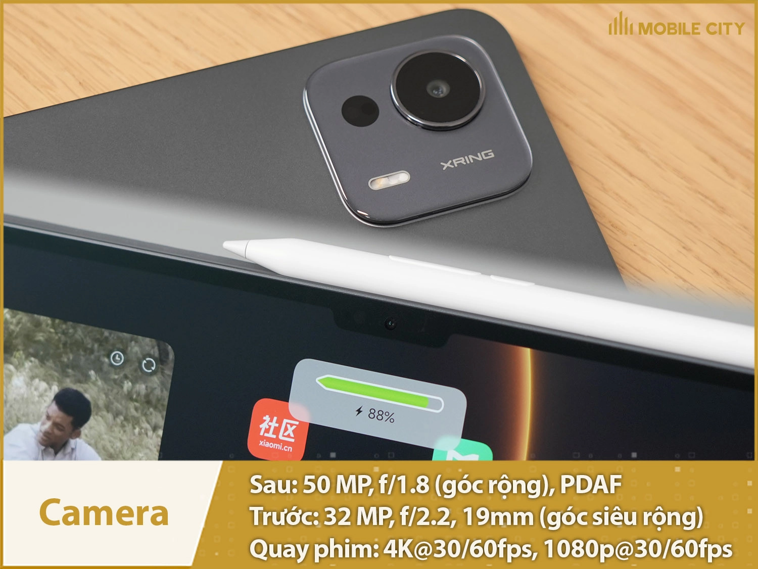 Camera kép 50MP; selfie 32MP; quay phim 4K
