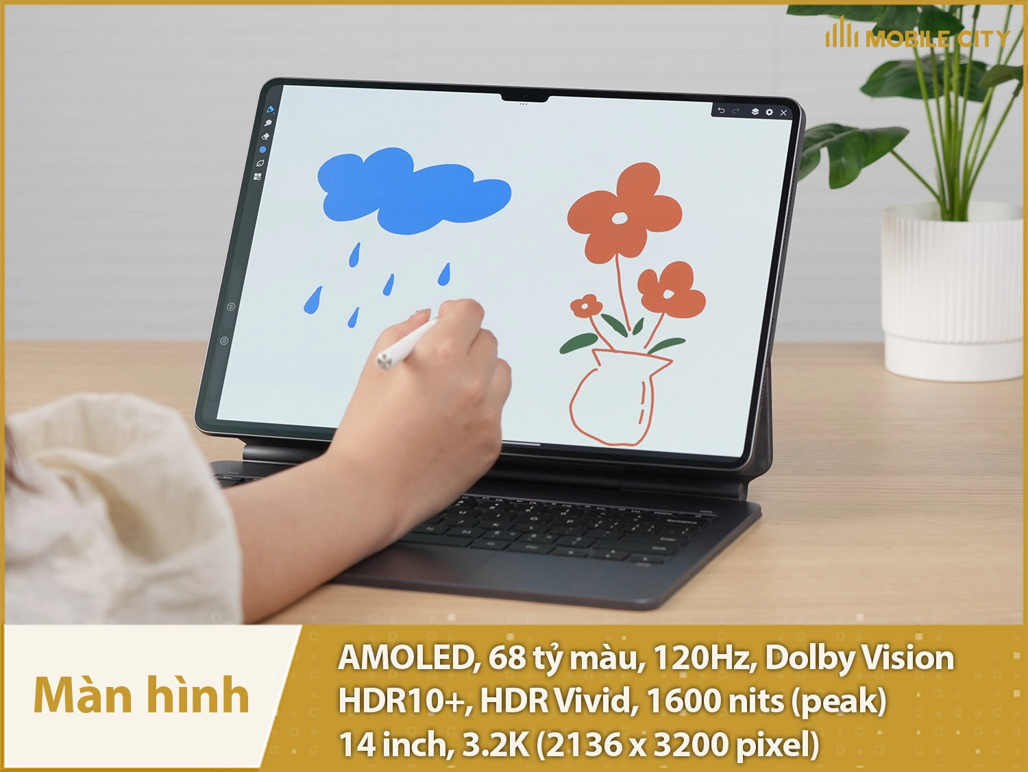 Màn hình AMOLED 120Hz, độ phân giải 3.2K