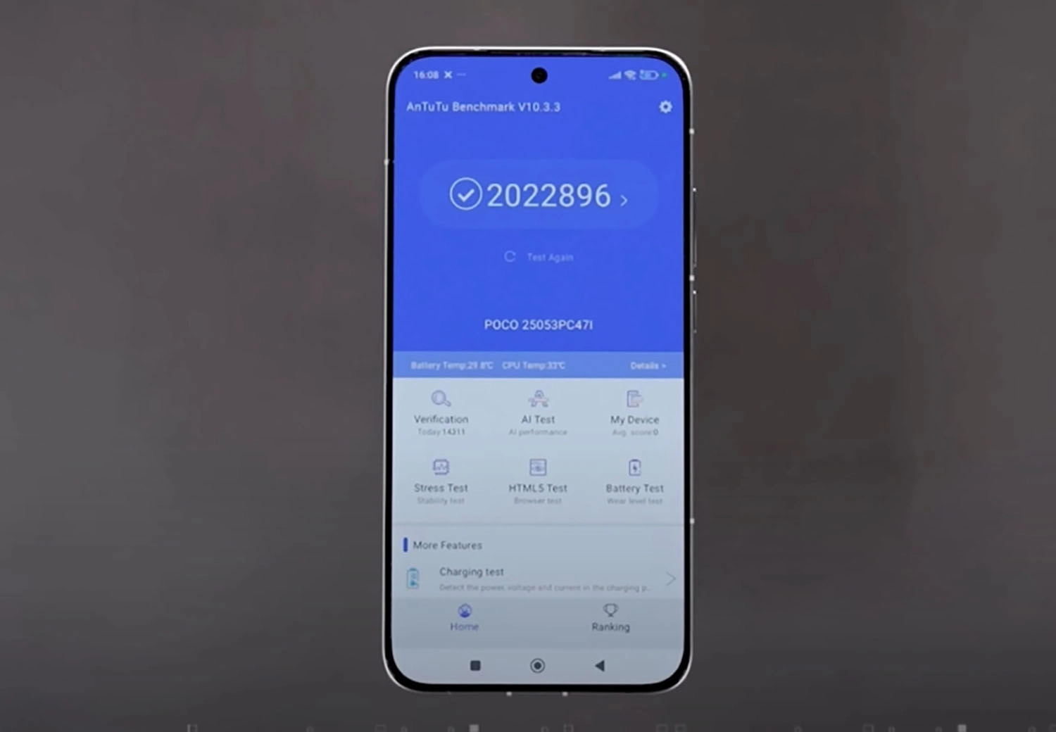 Xiaomi POCO F7 đạt 2.022.896 điểm AnTuTu