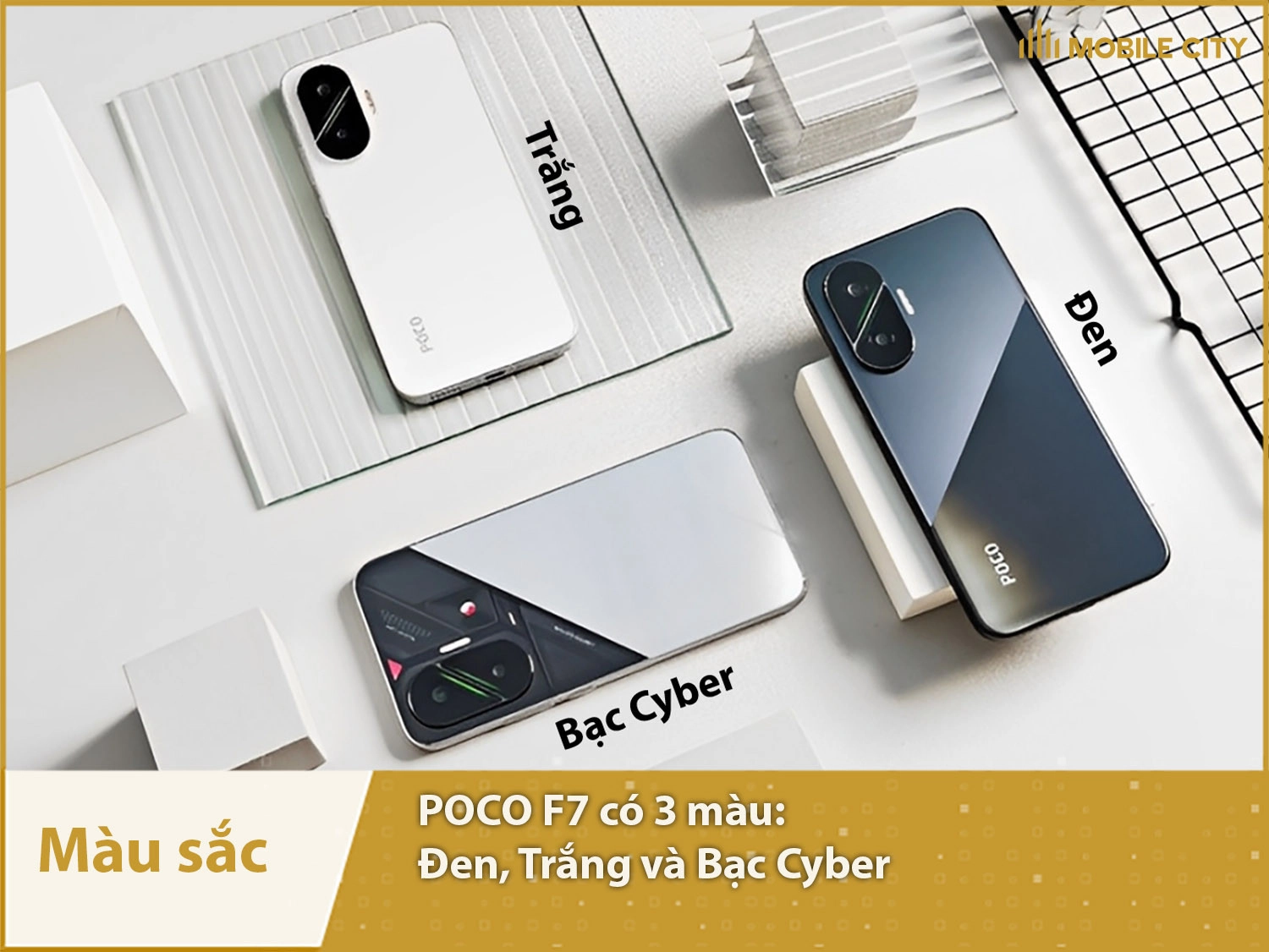 POCO F7 có 3 màu sắc lựa chọn