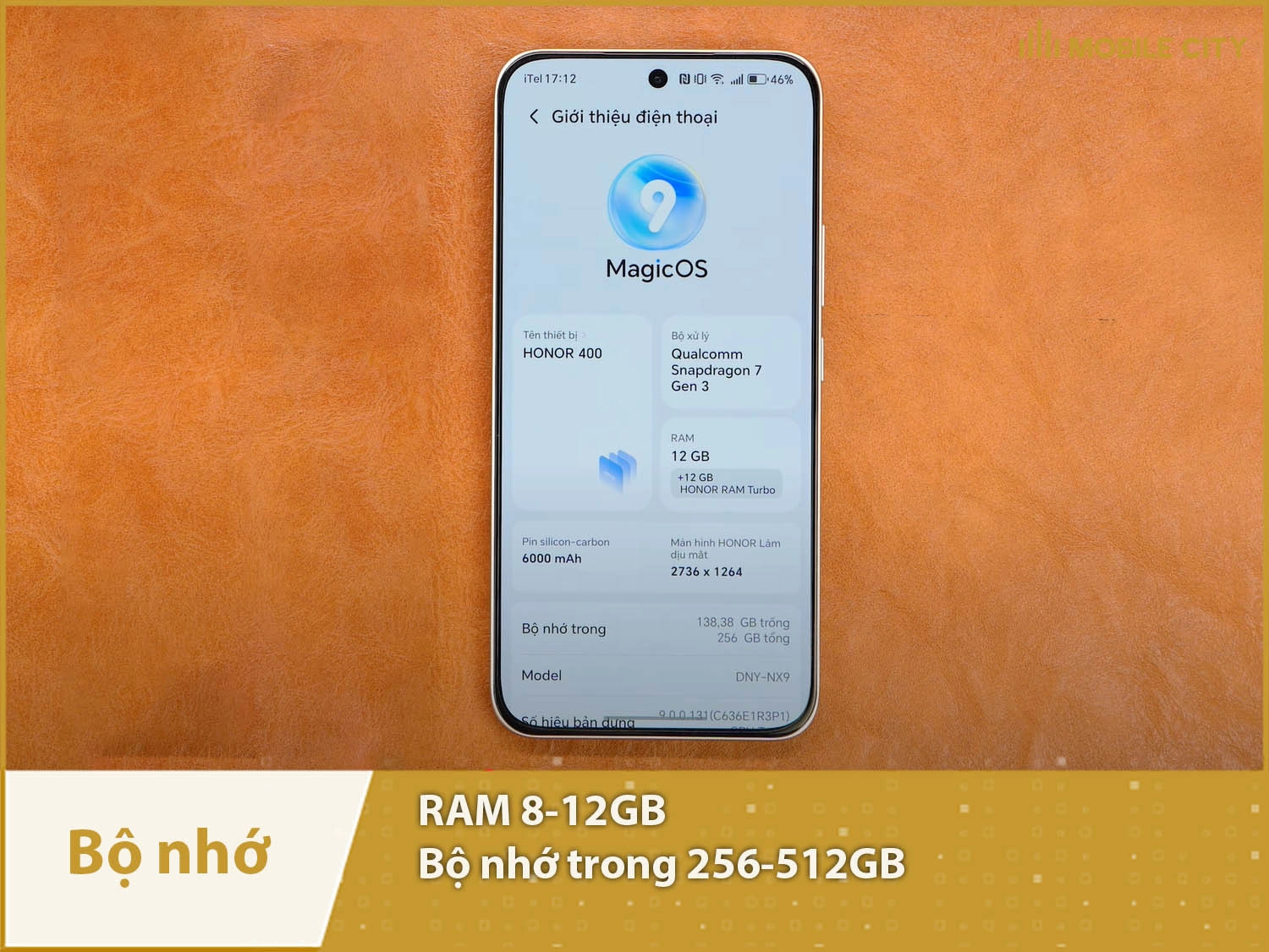 Honor 400 5G có RAM 8-12GB & Bộ nhớ trong 256-512GB