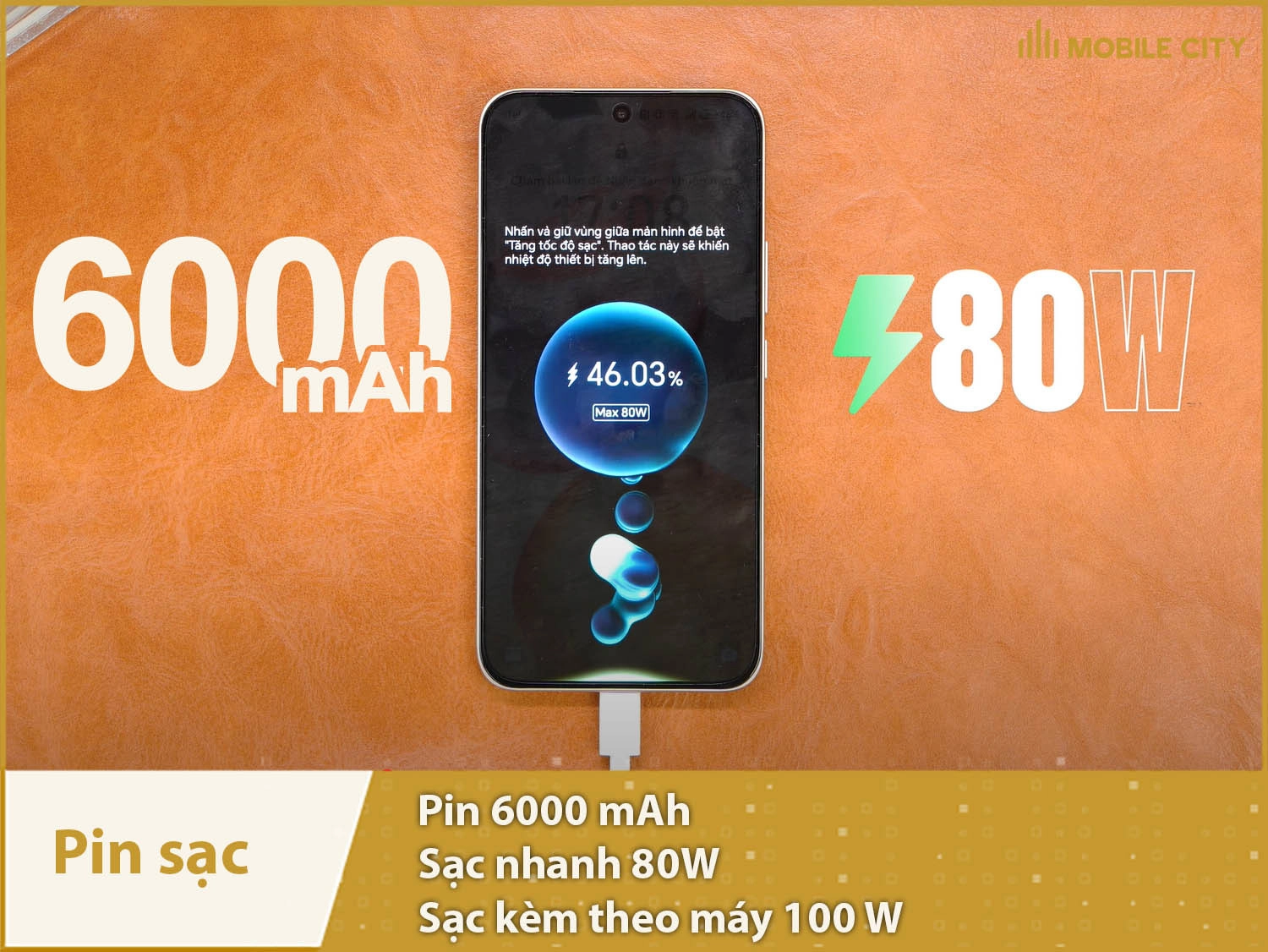 Pin khủng 6000mAh & Sạc nhanh 80W