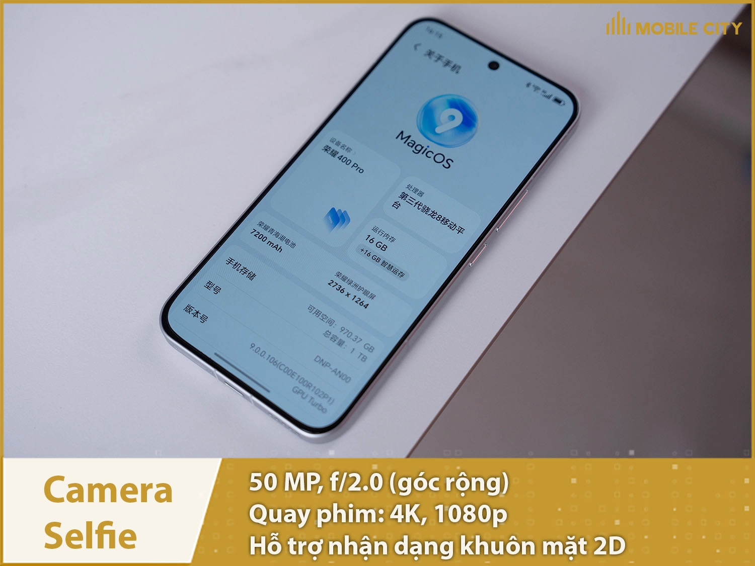 Camera Selfie 50MP & Quay video 1080p