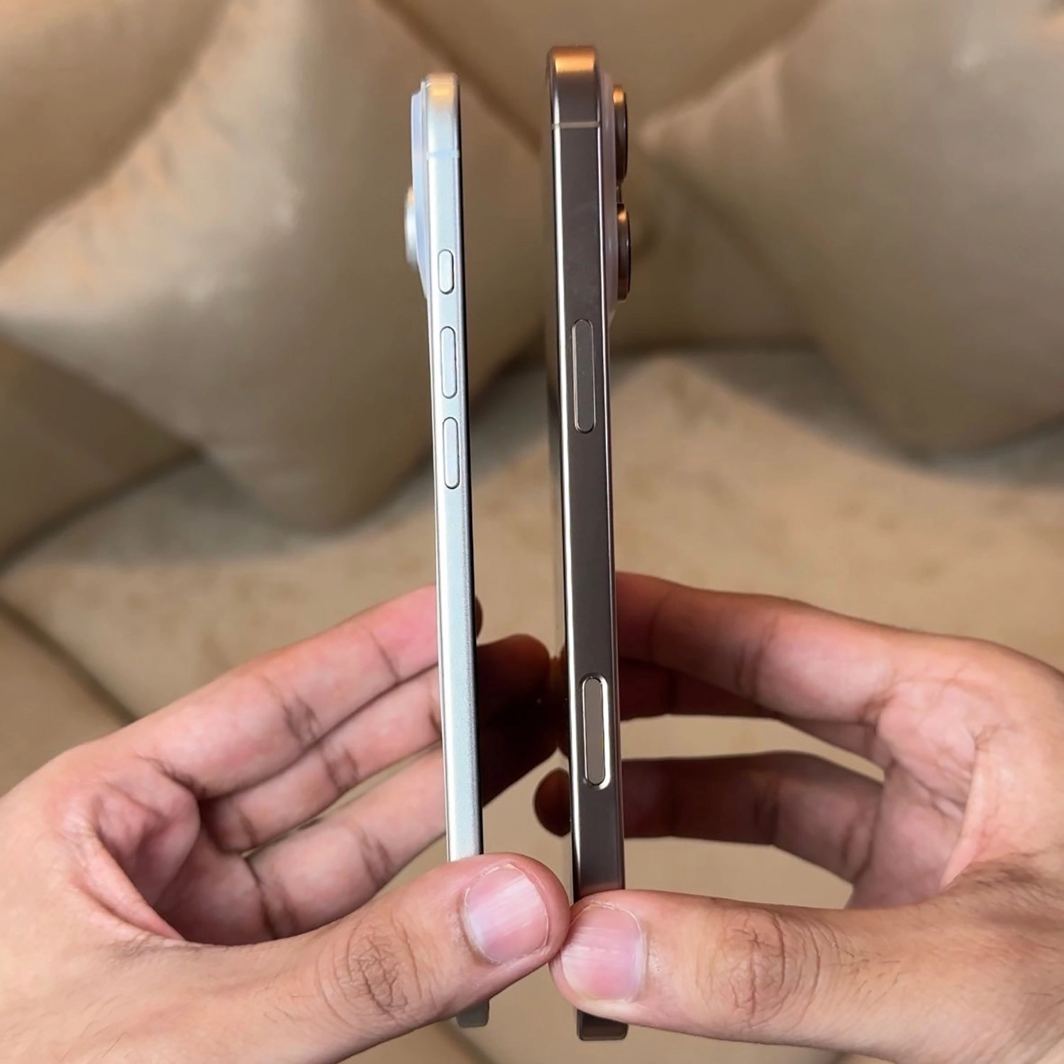 Độ mỏng 5,5 mm của iPhone 17 Air so với iPhone 16 Pro Max